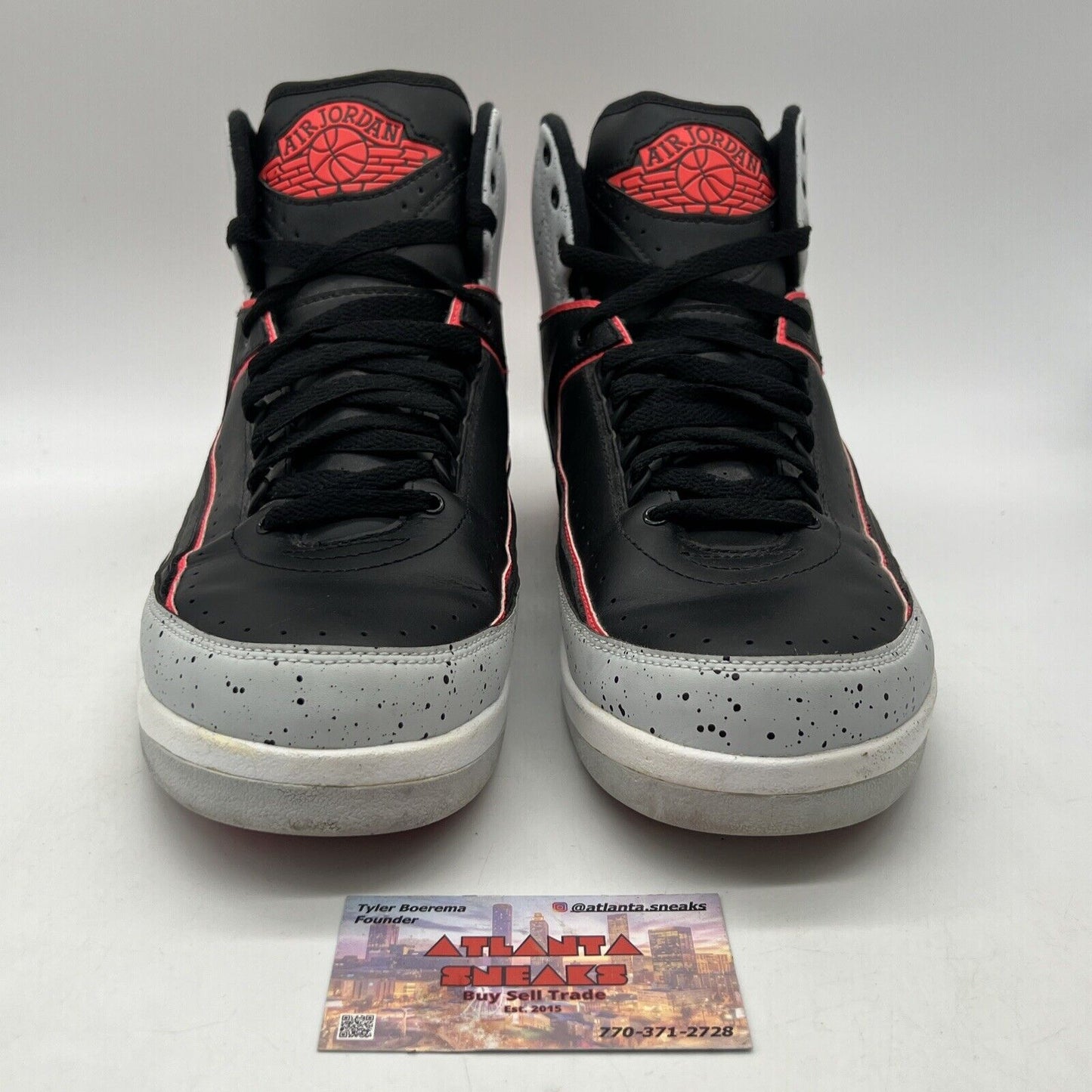 Size 11 - Air Jordan 2 Retro Infrared 23 Black Grey Red White Leather 385475-023