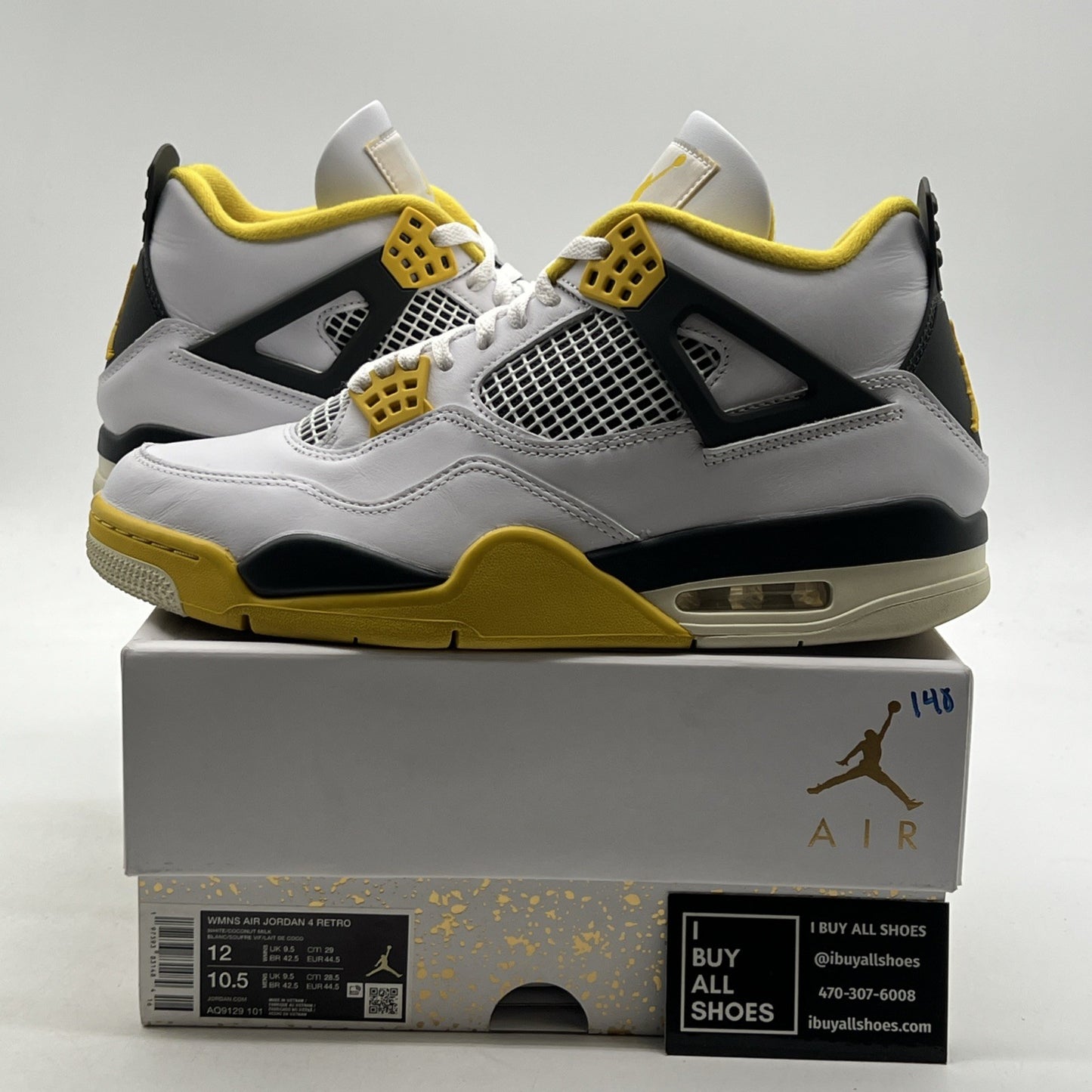 Size 12 - Air Jordan 4 Retro Vivid Sulfur W (AQ9129-101)