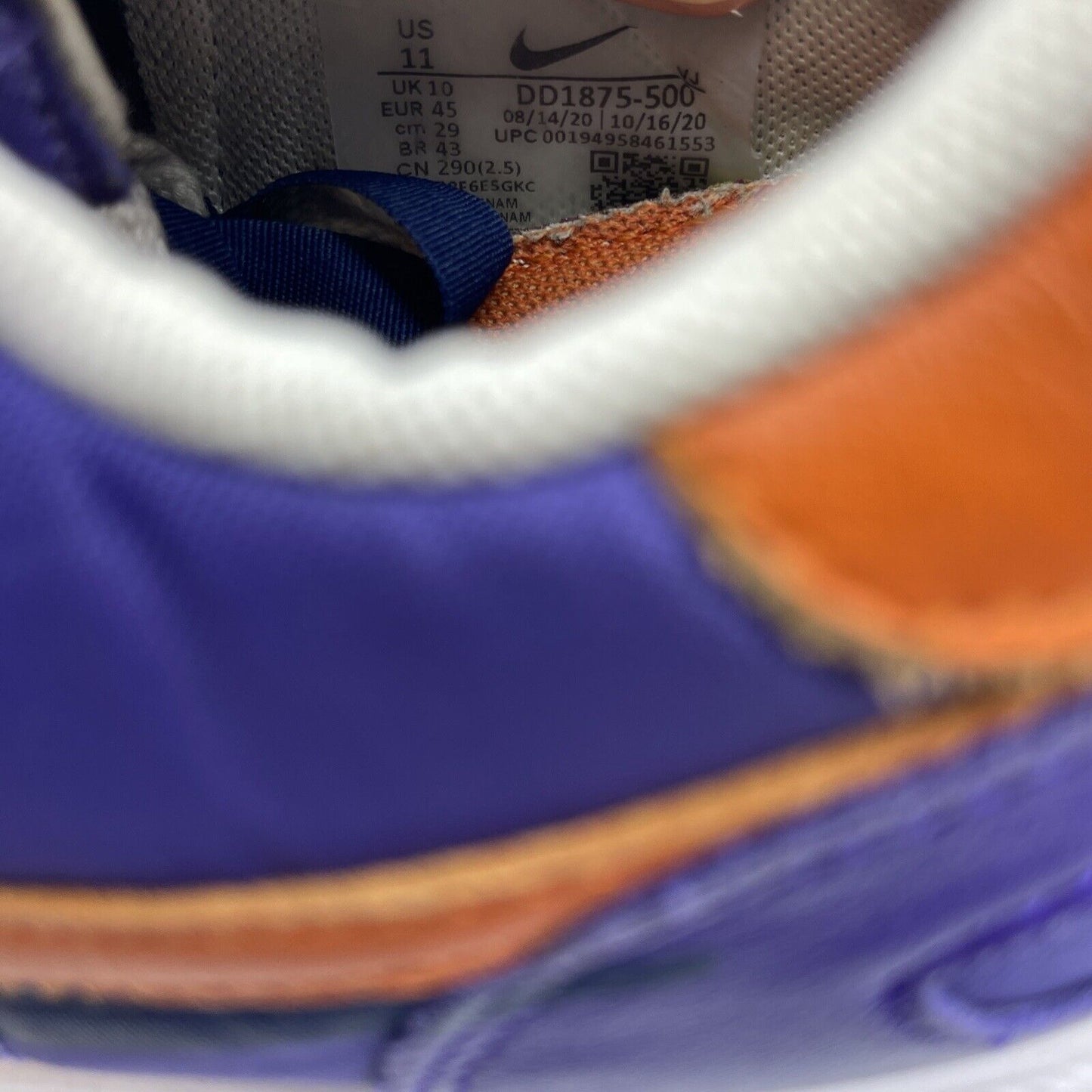 Size 11 - Nike sacai x VaporWaffle Dark Iris Purple Orange White (DD1875-500)