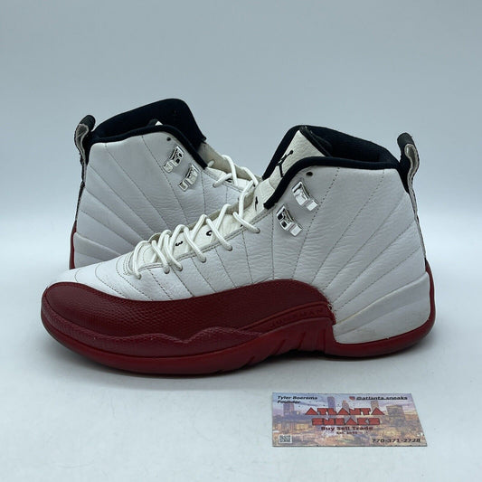 Size 8 - Air Jordan 12 Retro 2009 Cherry Black White Leather Suede (130690-110)