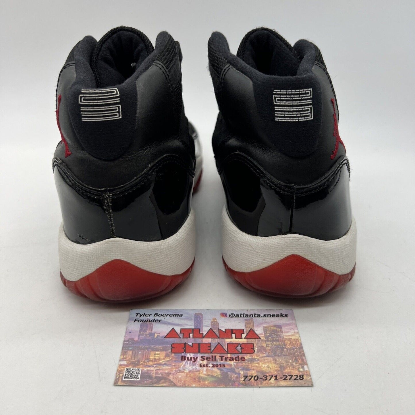 Size 7Y - Jordan 11 Retro Bred 2012 Black White Red Leather (378038-010)
