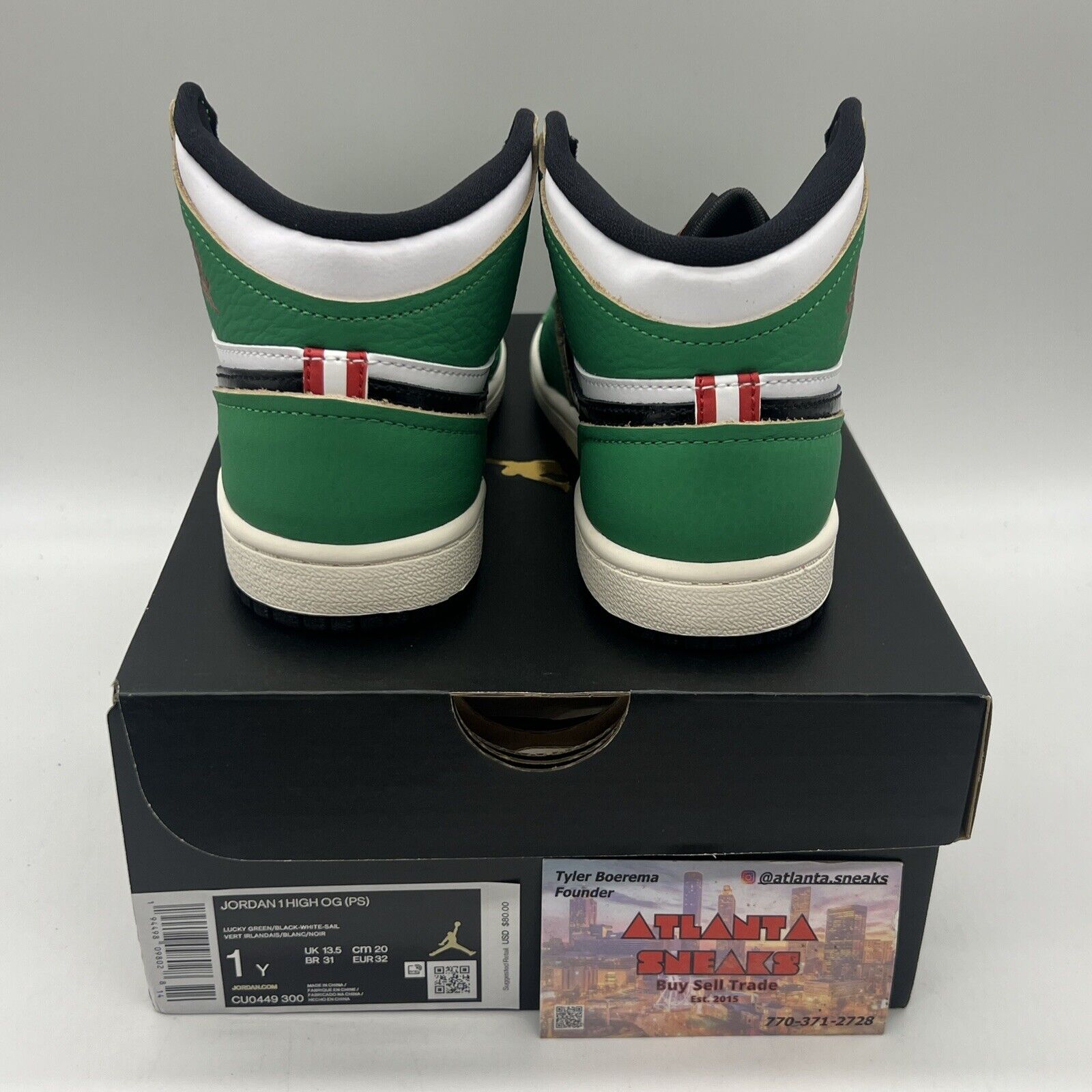 Size 1Y - Jordan 1 Retro OG High Lucky Green (CU0449-300) Brand New Og All DS