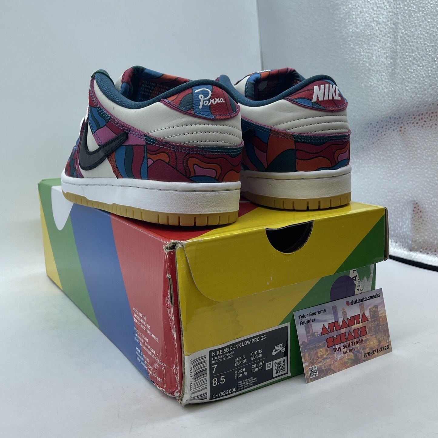 Size 7 - Nike Dunk Low Pro SB x Parra Abstract Art 2021 Suede (DH7695-600)