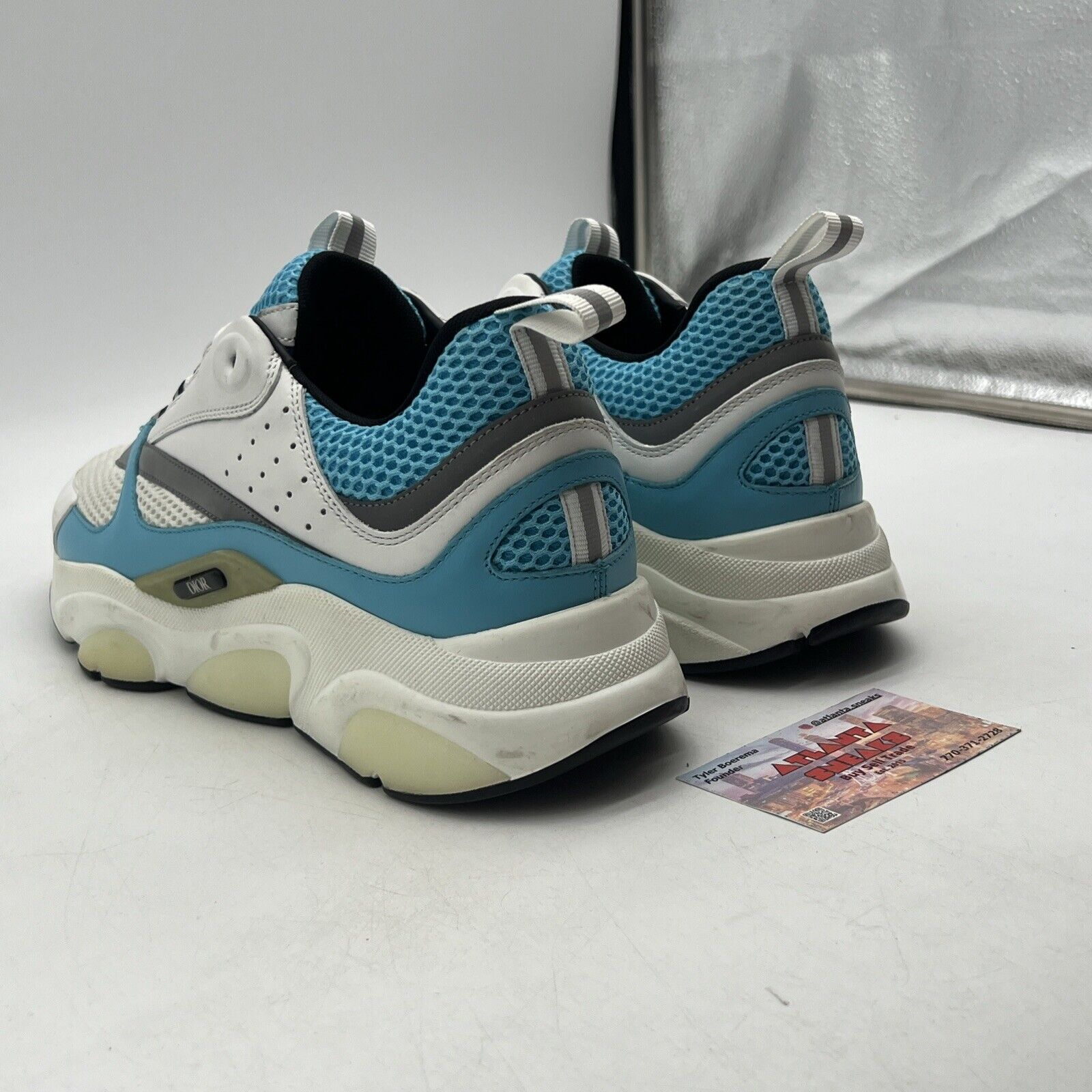 Size 10 - Dior B22 Sneaker ‘White Light Blue’ Grey Leather  (3SN231YKA-H560)