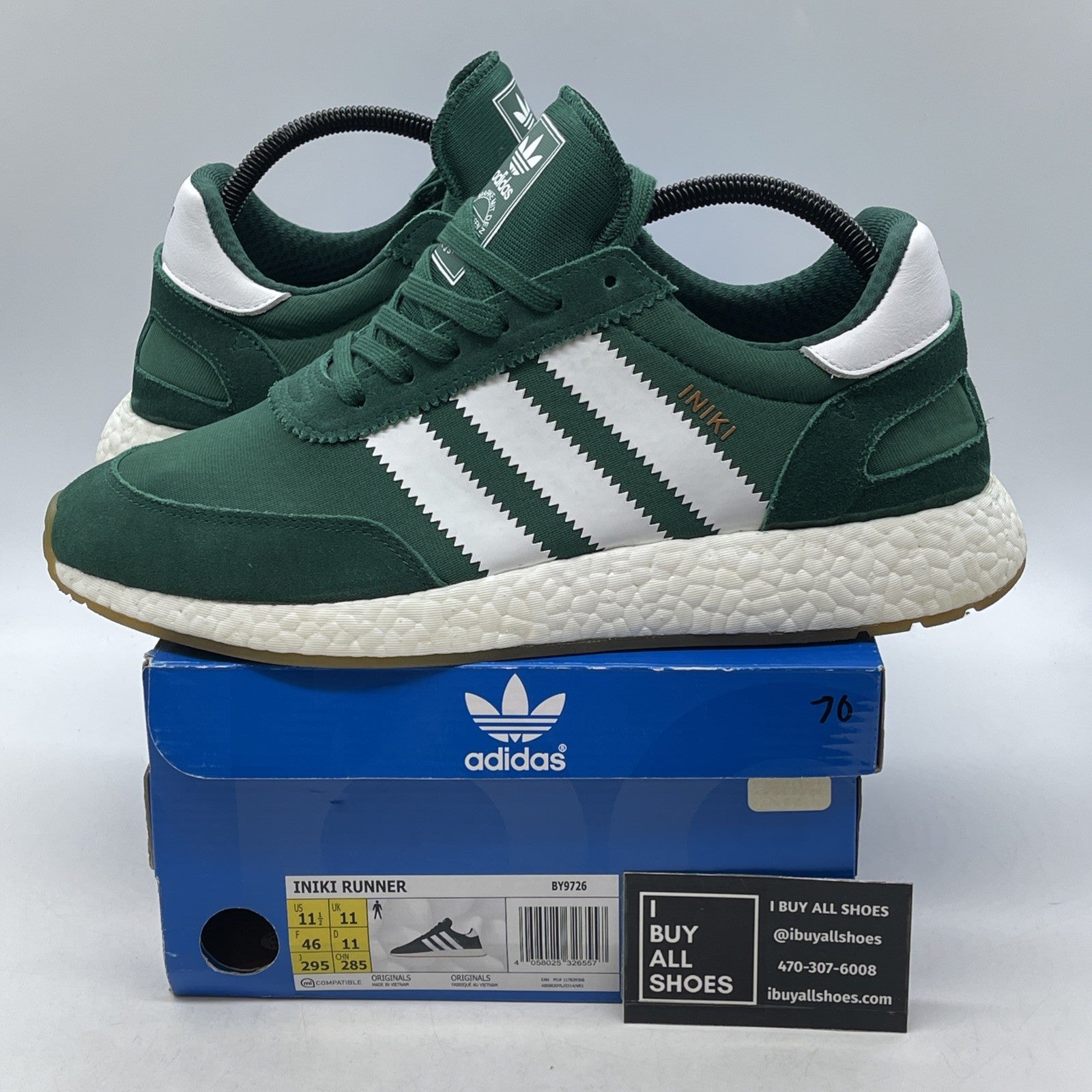 Size 11.5 - Adidas Iniki Runner Collegiate Green (BY9726)