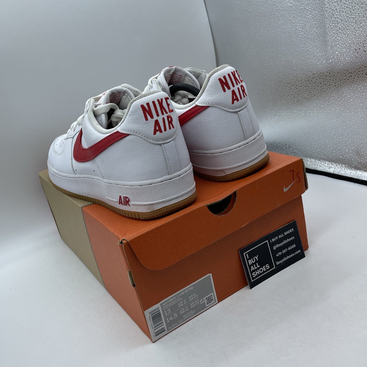 Size 13 - Nike Air Force 1 Low Color of the Month White University Red