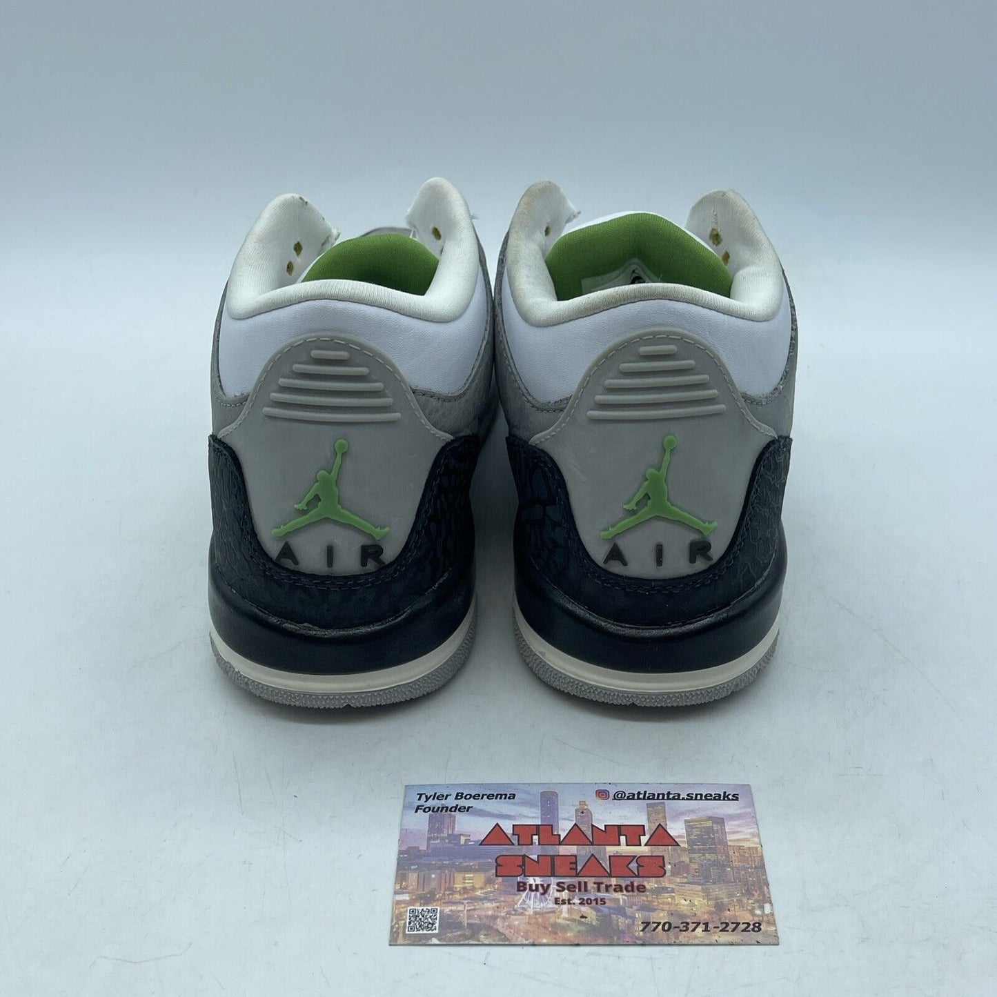 Size 4Y (GS) - Jordan 3 Retro Mid Chlorophyll Grey Black Suede (398614-006)