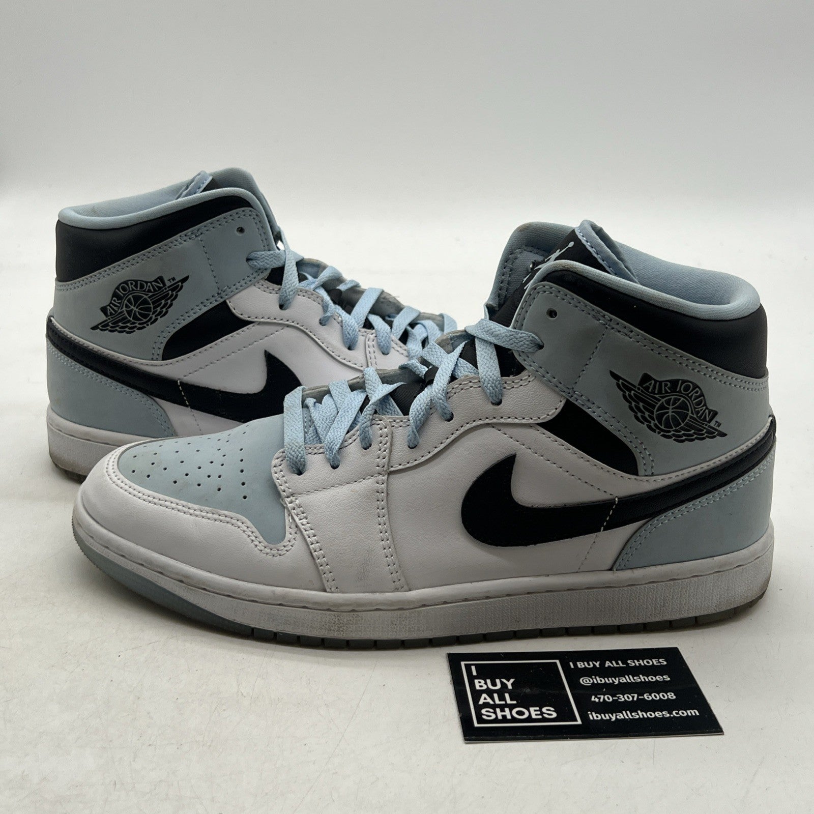 Size 9.5 - Air Jordan 1 Mid SE White Ice Blue (DV1308-104)