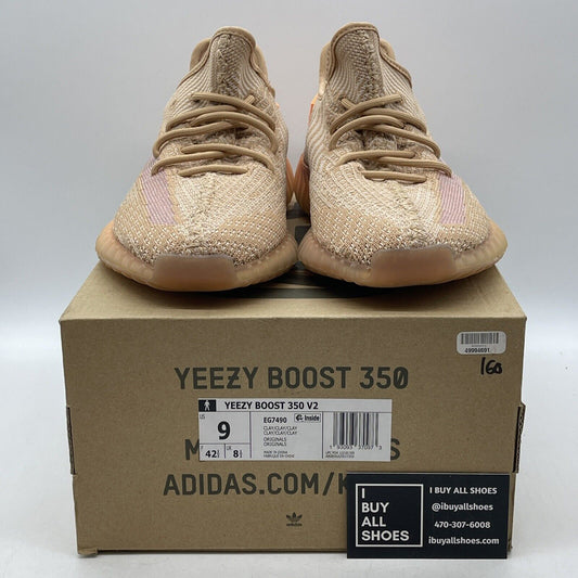 Size 9 - adidas Yeezy Boost 350 V2 Clay Orange White Suede (EG7490)