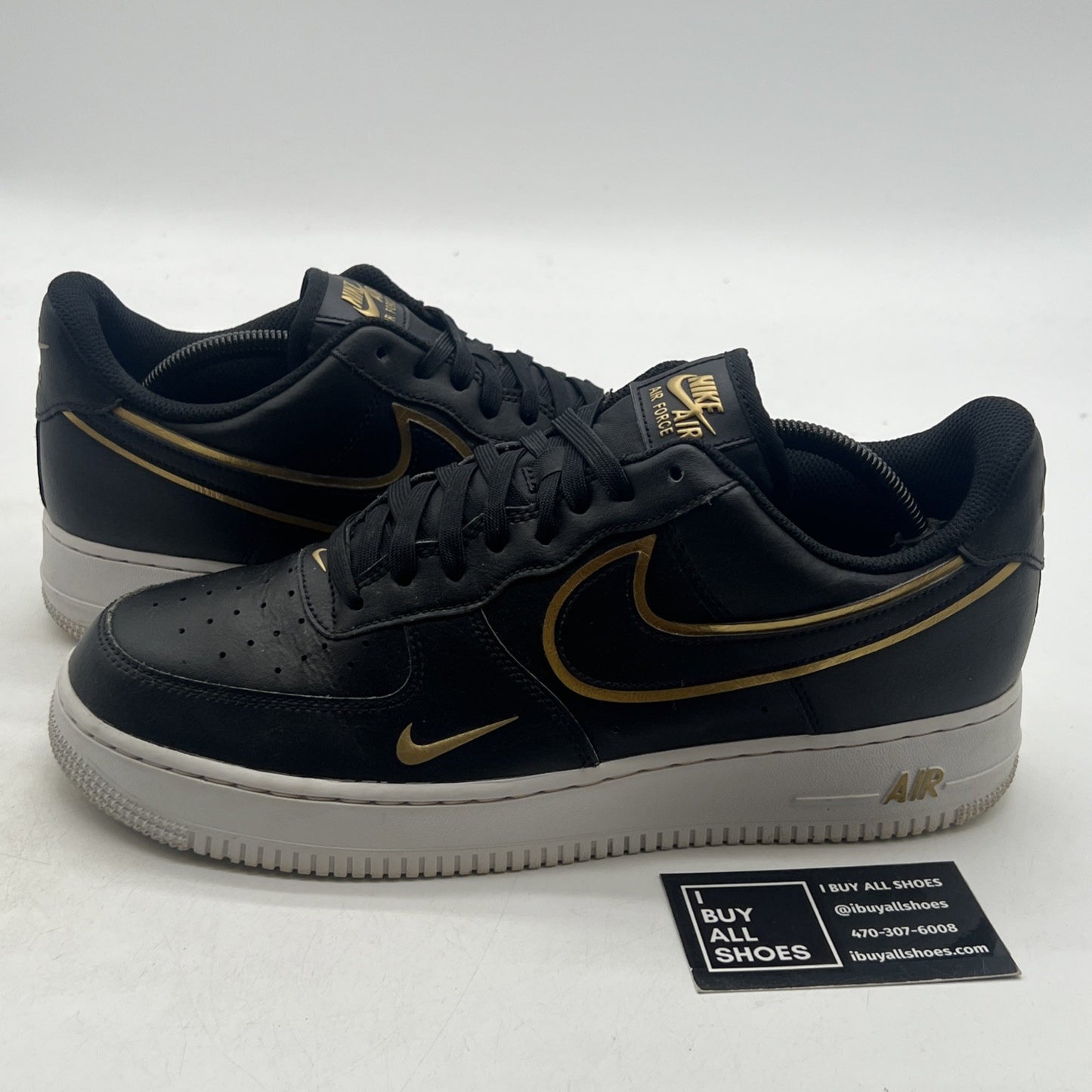 Size 10.5 - Nike Air Force 1 '07 LV8 Metallic Swoosh Pack - Black (DA8581-001)