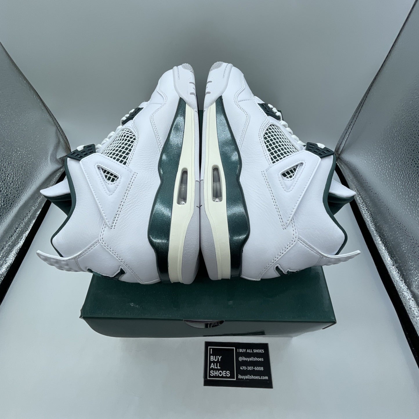 Size 9.5 - Air Jordan 4 Retro Oxidized Green White Leather (FQ8138-103)