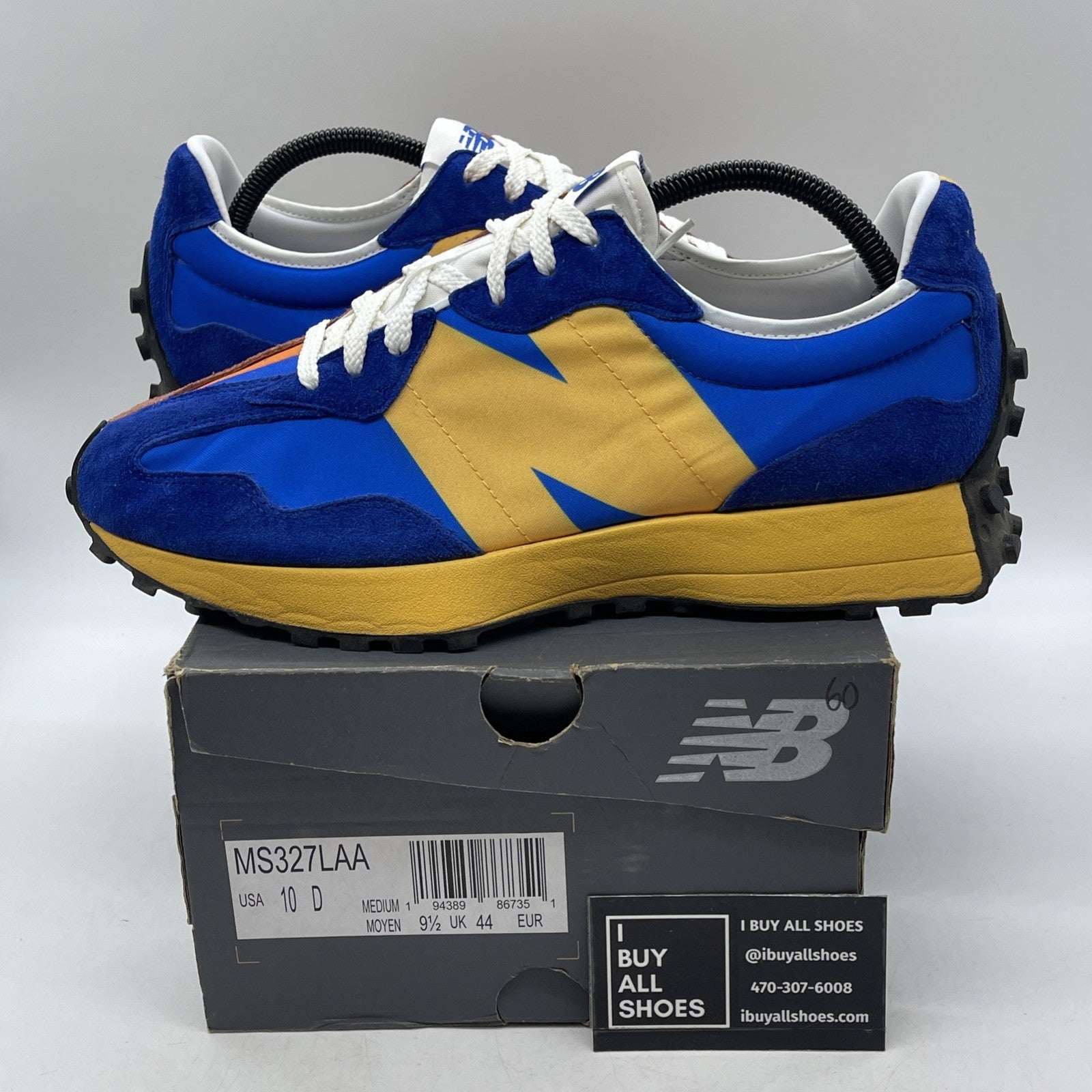 Size 10 - New Balance 327 Marine Blue Orange (MS327LAA)