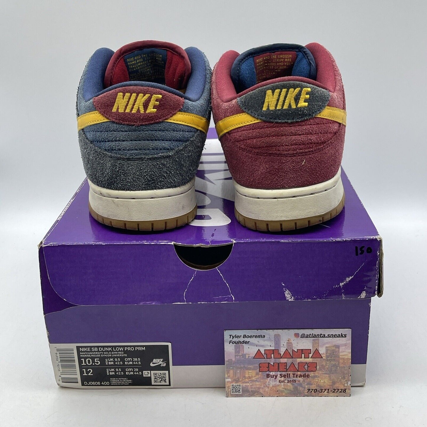 Size 10.5 - Nike Dunk SB Low Catalonia Burgundy Blue Suede  (DJ0606-400)