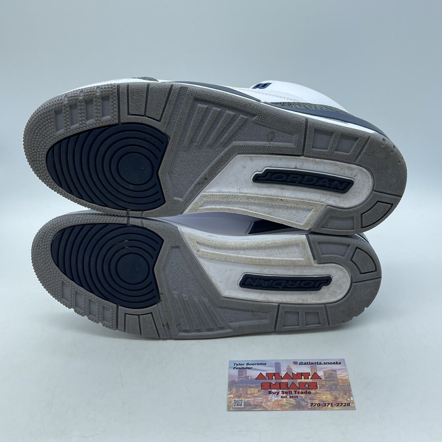Size 8 - Air Jordan 3 Retro Midnight Navy White Grey Suede Leather (CT8532-140)