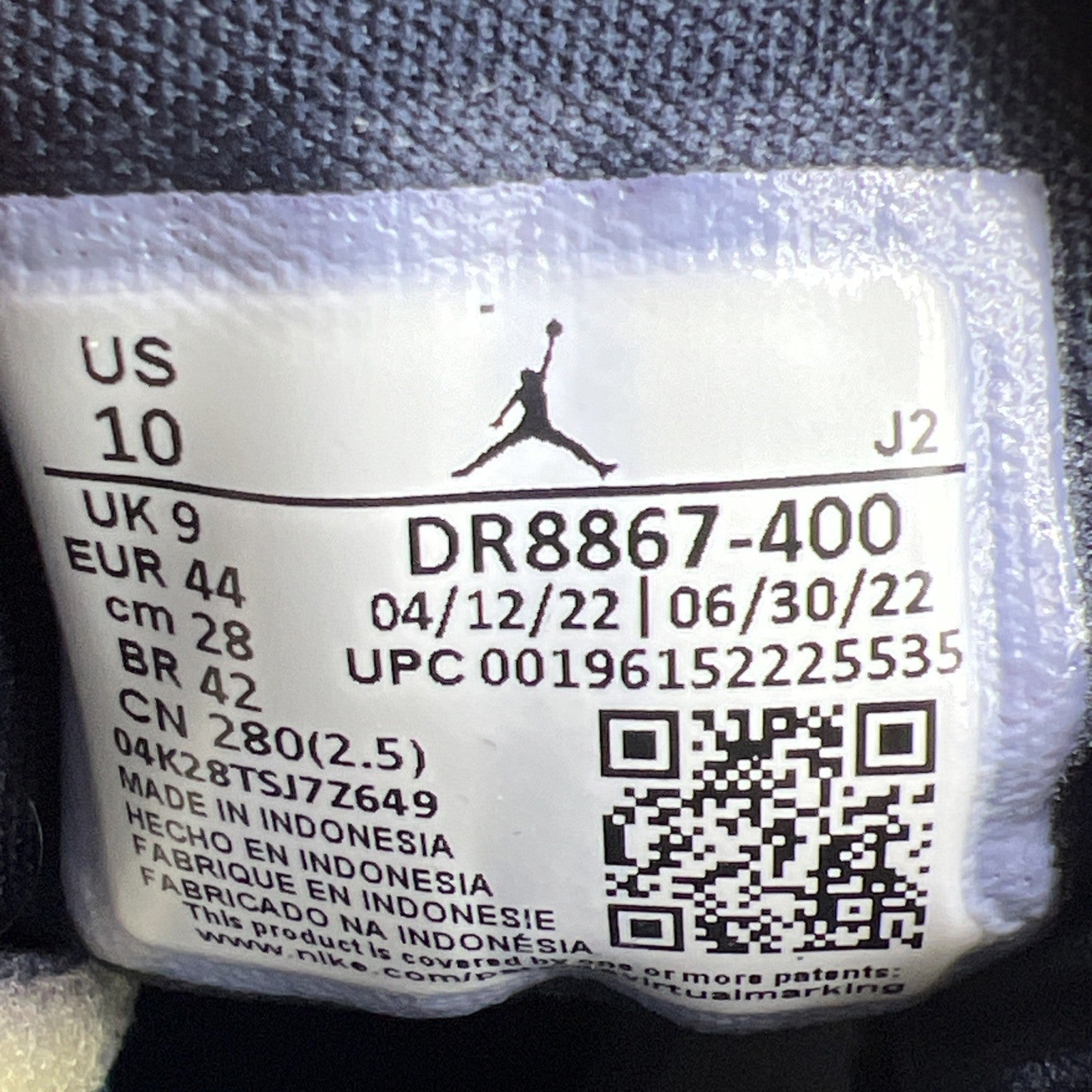 Size 10 - Air Jordan 1 Low SE Craft Inside Out - Obsidian (DR8867-400)
