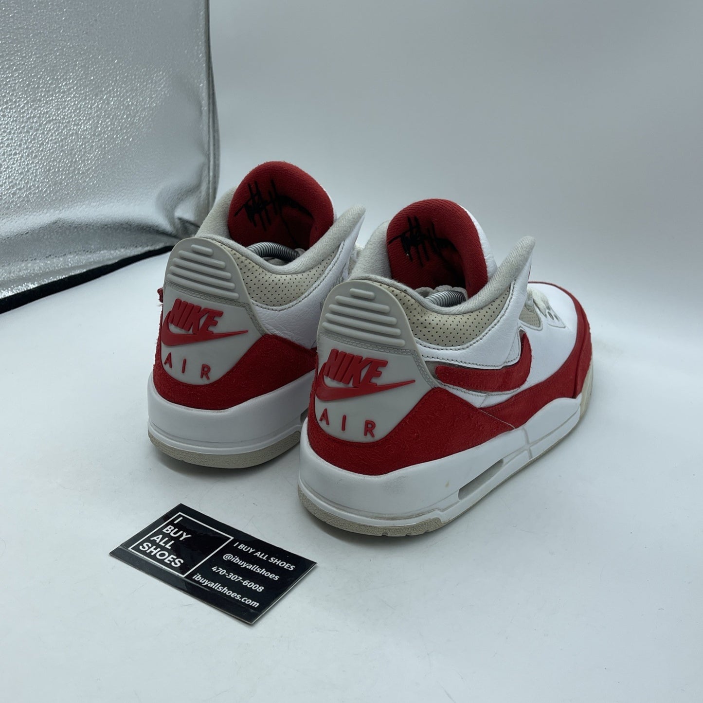 Size 10 - Jordan 3 Retro Tinker Air Max 1 2019 Red White Suede (CJ0939-100)