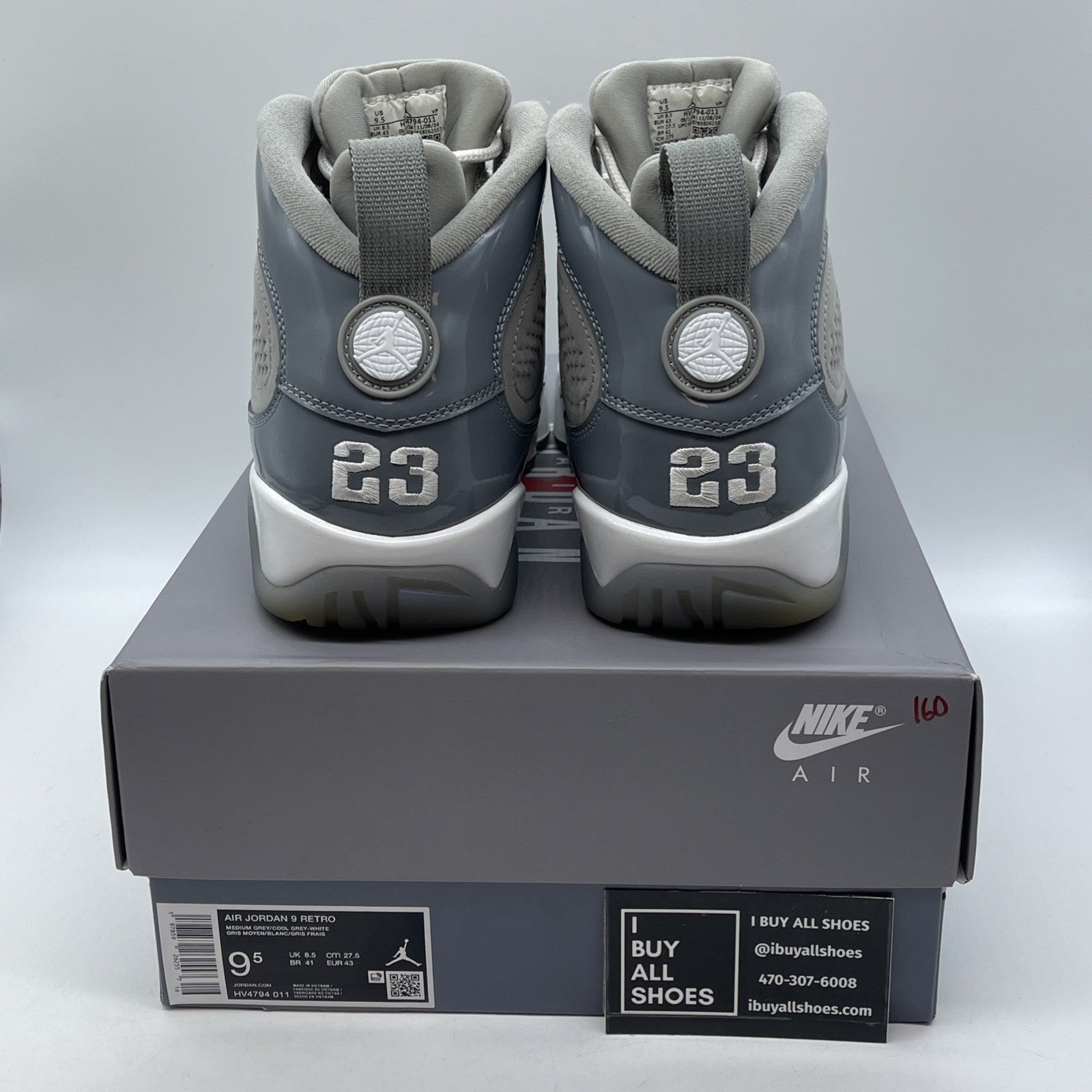 Size 9.5 - Air Jordan 9 Retro 2025 Cool Grey Suede Leather (HV4794-011)