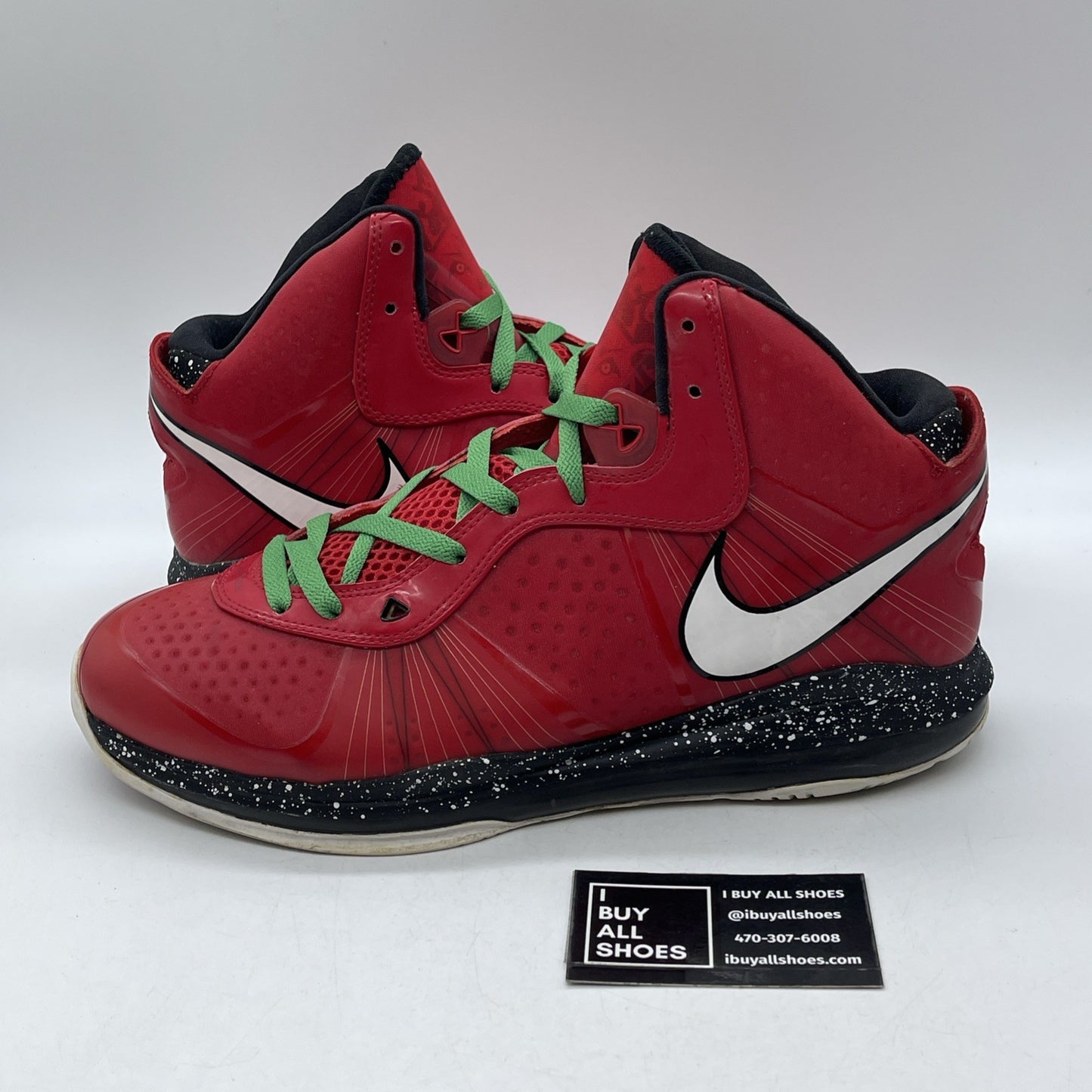 Size 12 - Nike LeBron 8 V/2 Christmas Red White Leather (4296776-600)