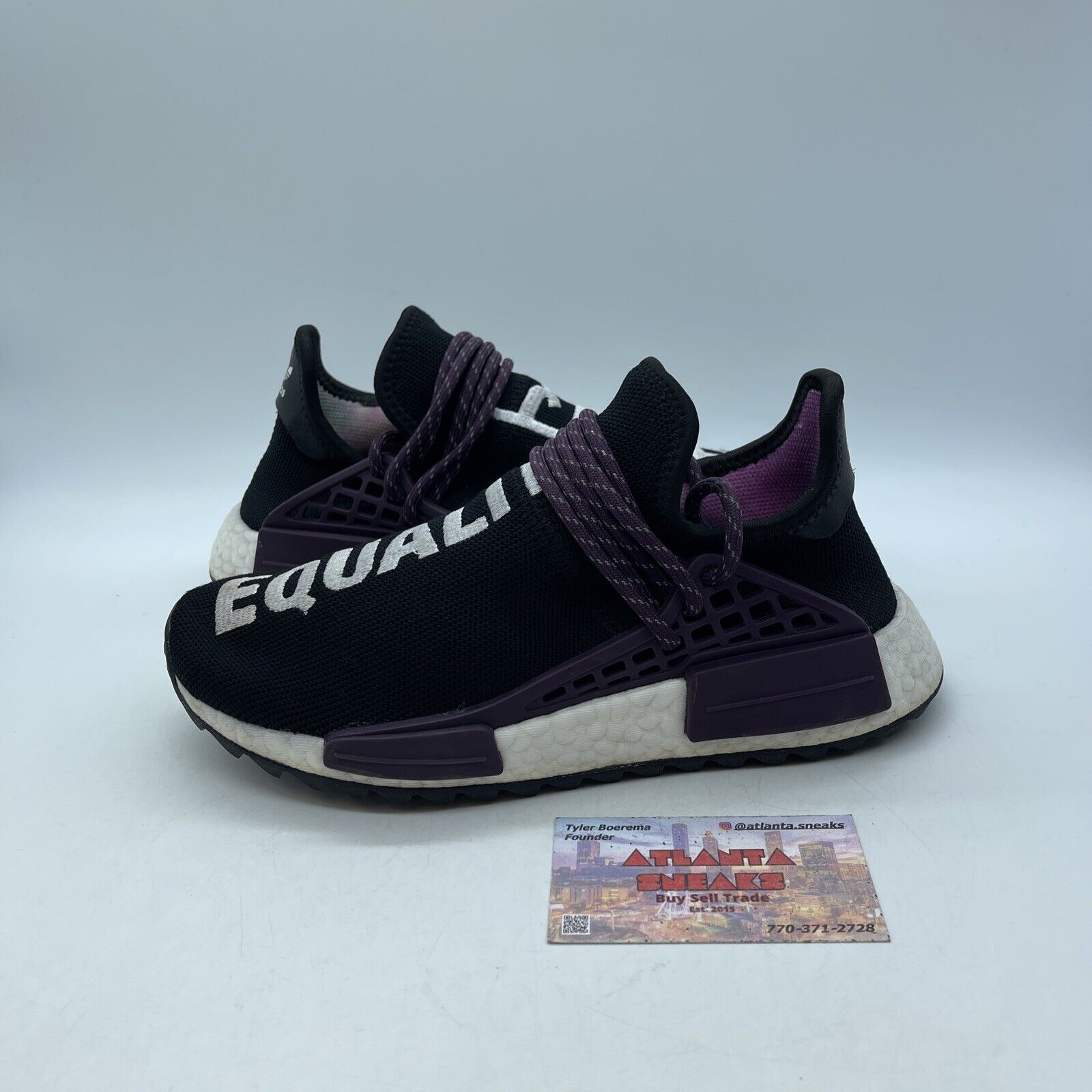 Size 5 - adidas Pharrell x NMD Human Race Trail Equality Purple Black White