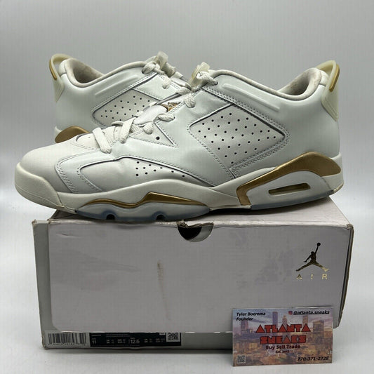 Size 11 - Air Jordan 6 Low Lunar New Year White Gold Leather Used