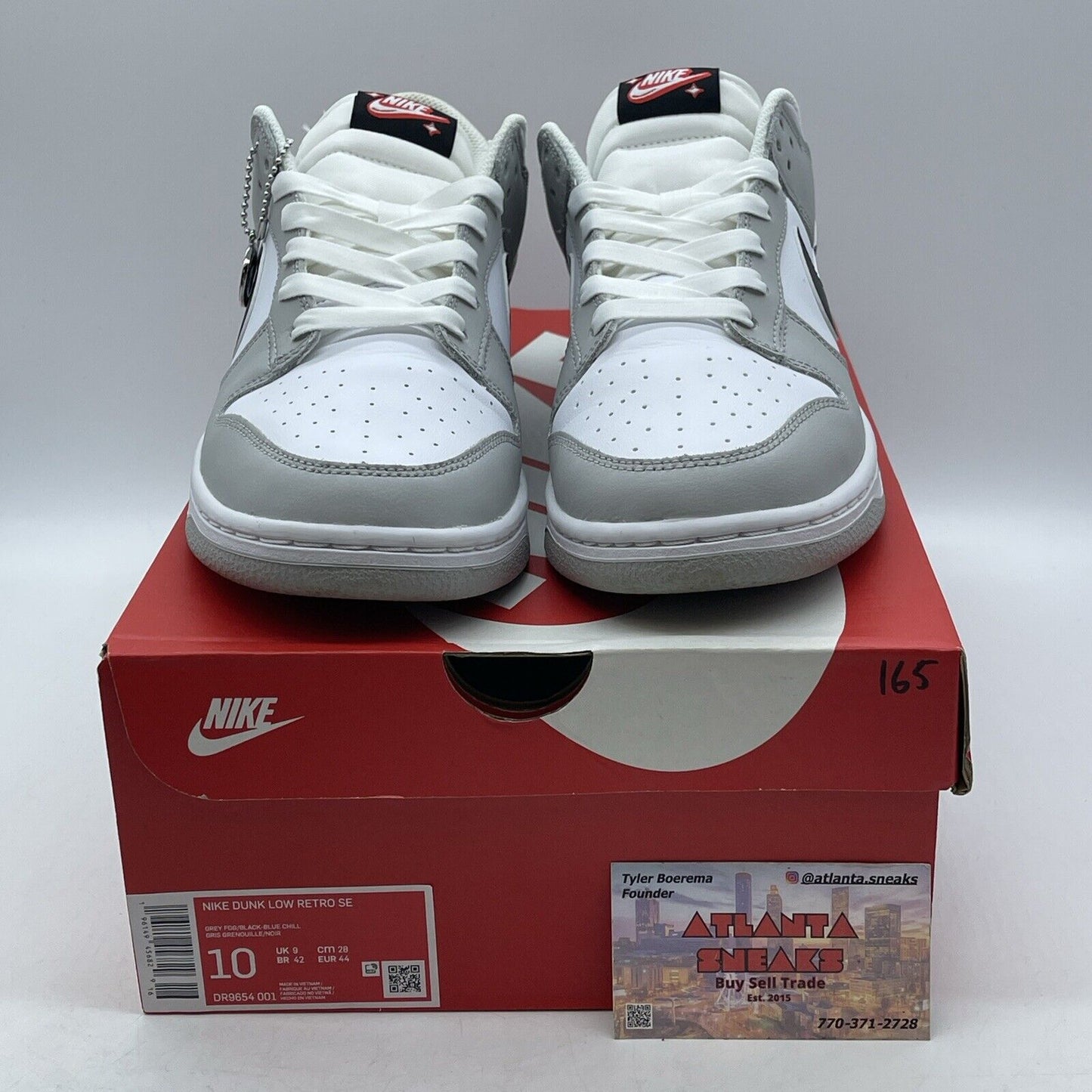 Size 10 - Nike Dunk Low SE Lottery Pack - Grey Fog White Black (DR9654-001)