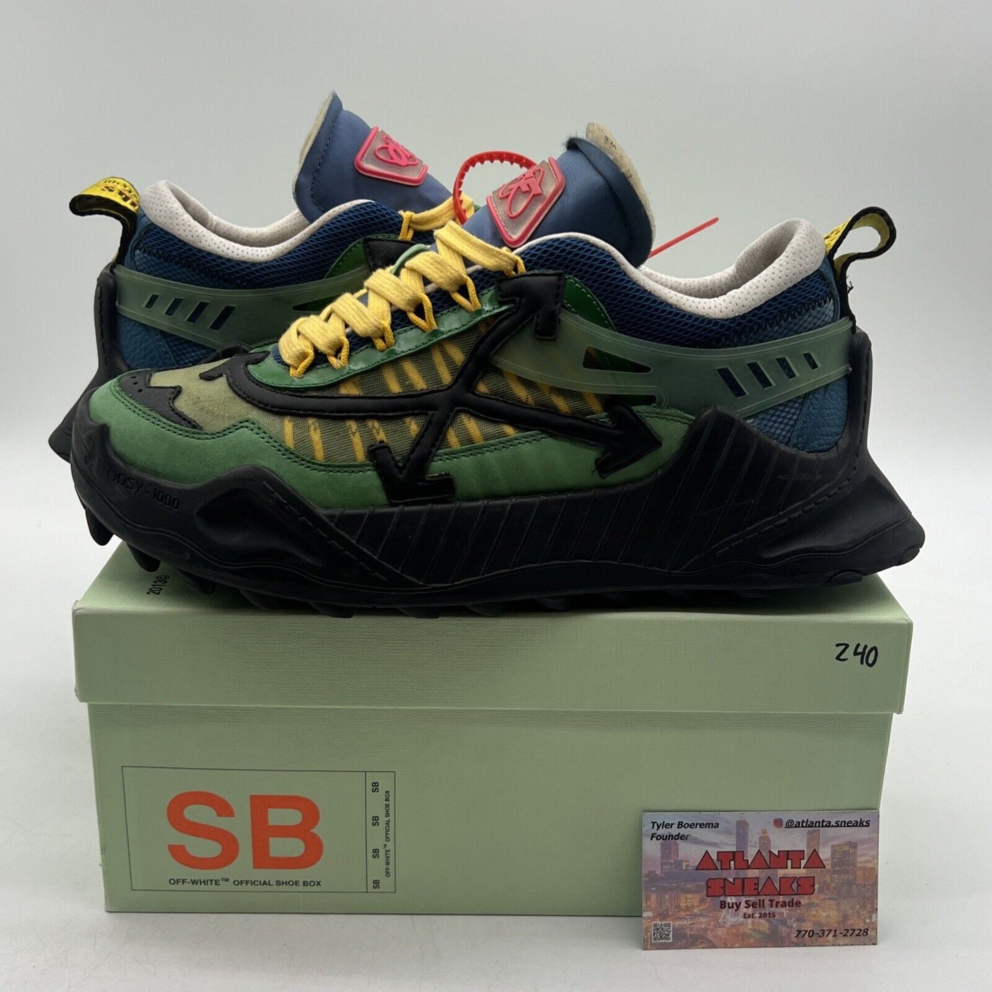 Size 9 - Off-White ODSY-1000 Dark Green Black Blue (ODSY-1000-GRN)