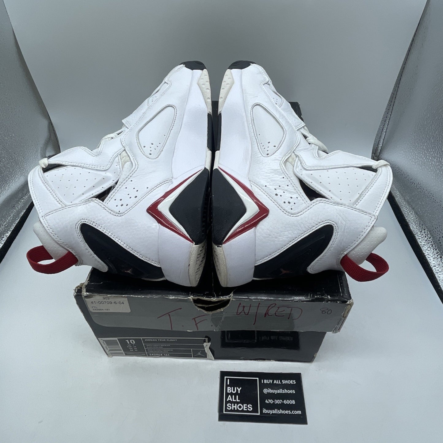 Size 10- Air Jordan True Flight White Red (343795-161)