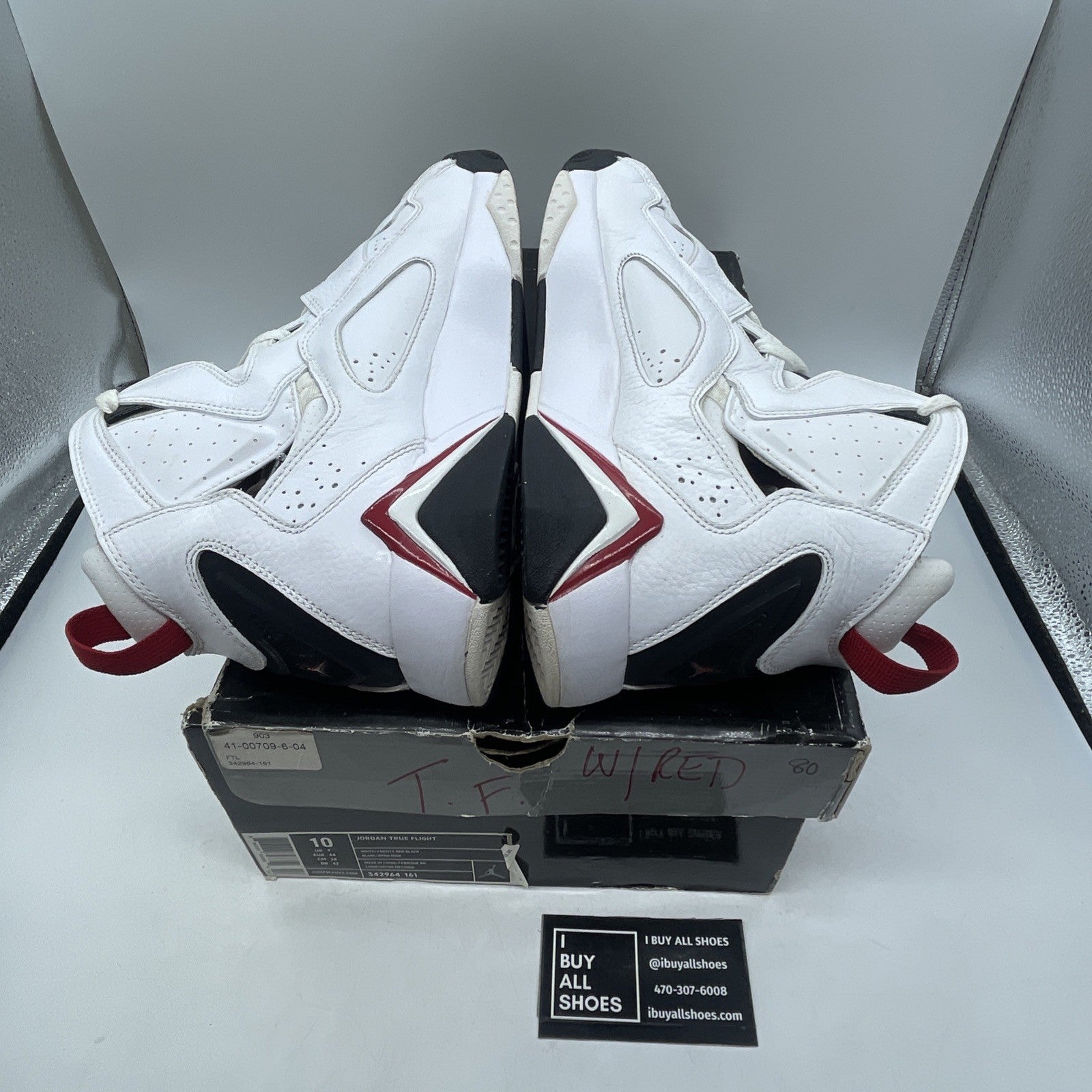 Size 10- Air Jordan True Flight White Red (343795-161)