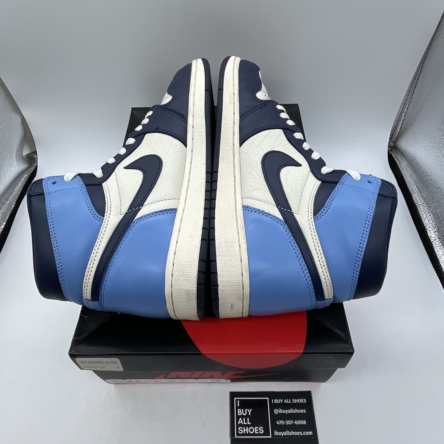 Size 10 - Air Jordan 1 Retro OG High Obsidian UNC 2019 (555088-140)