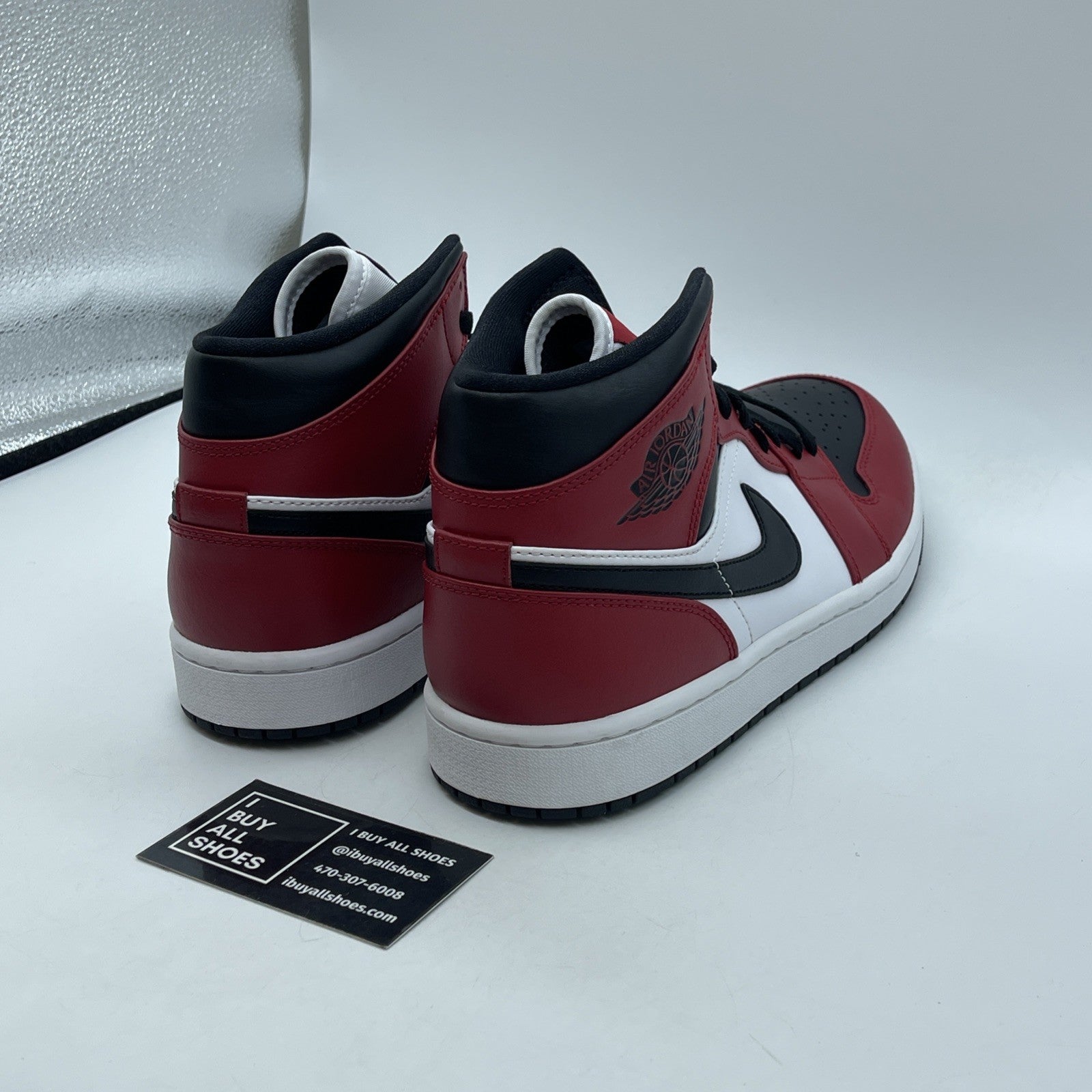 Size 10 - Air Jordan 1 Mid Chicago Black White Red Leather (554724-069)