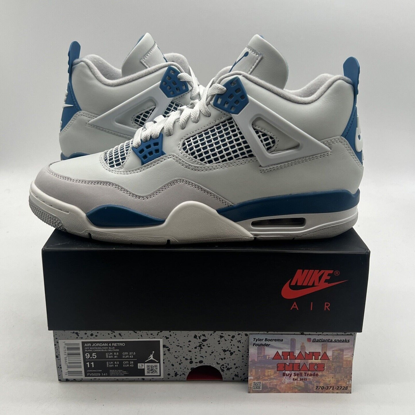 Size 9.5- Air Jordan 4 Retro 2024 Military Blue (FV5029-141)