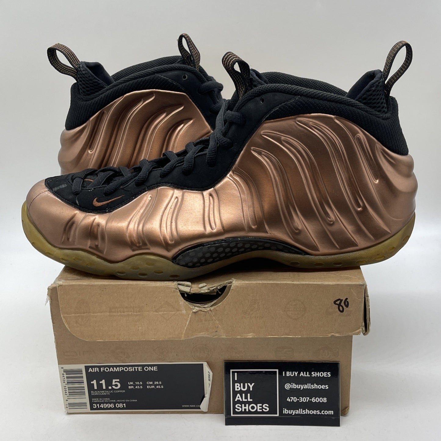 Size 11.5 - Nike Air Foamposite One Dirty Copper Suede (314996-081)