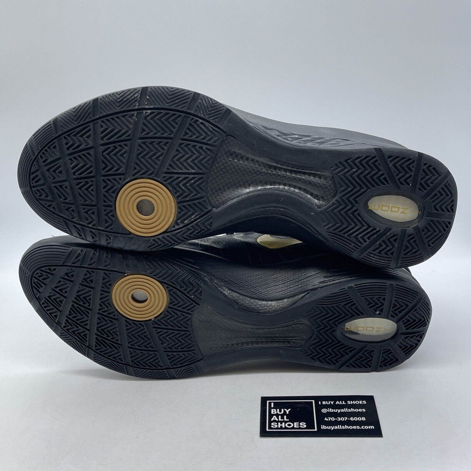 Size 14 - Nike Zoom Hyperdunk Elite Away Black Gold Suede Leather (511369-001)