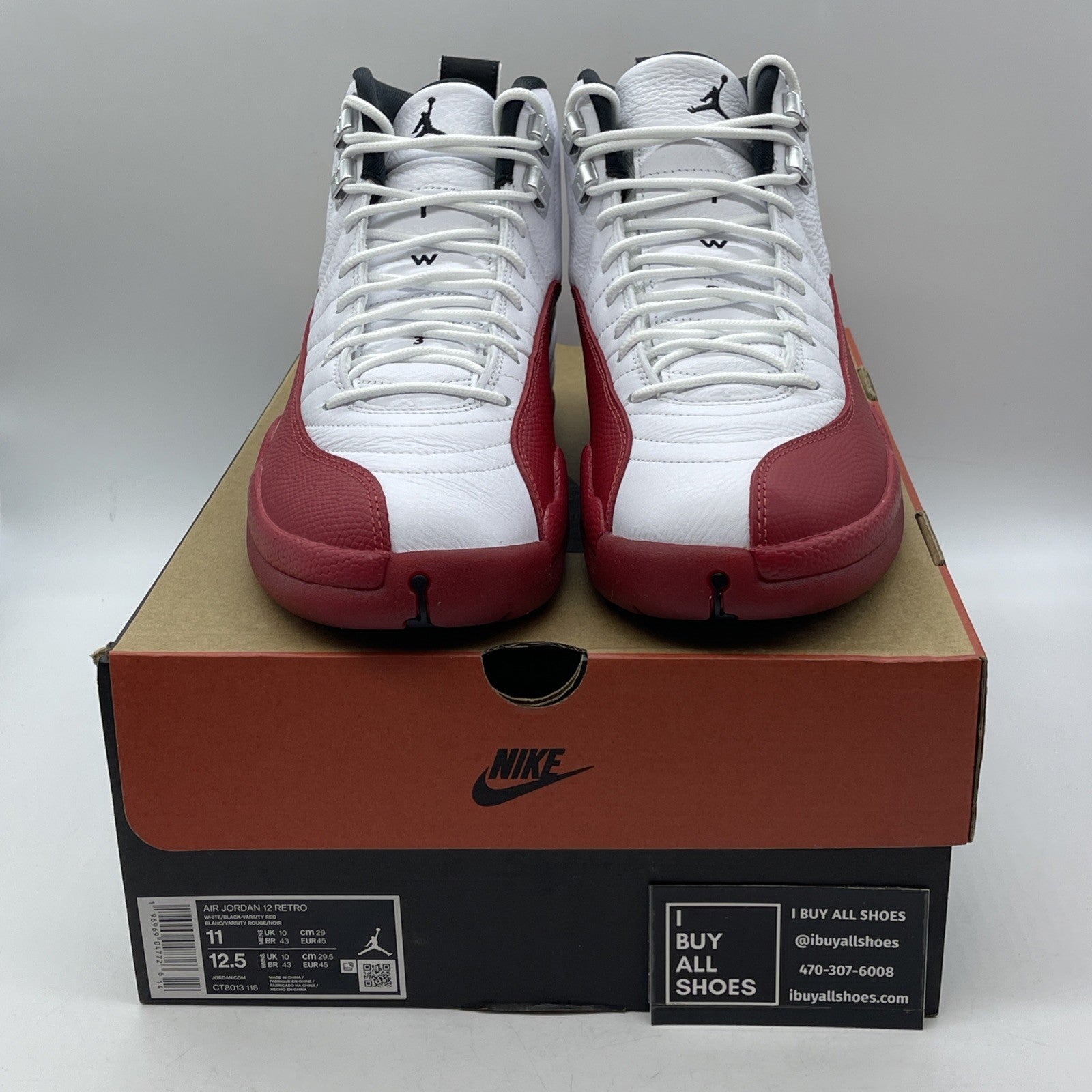 Size 11 - Air Jordan 12 Retro 2023 Mid Cherry White Red Leather (CT8013-116)