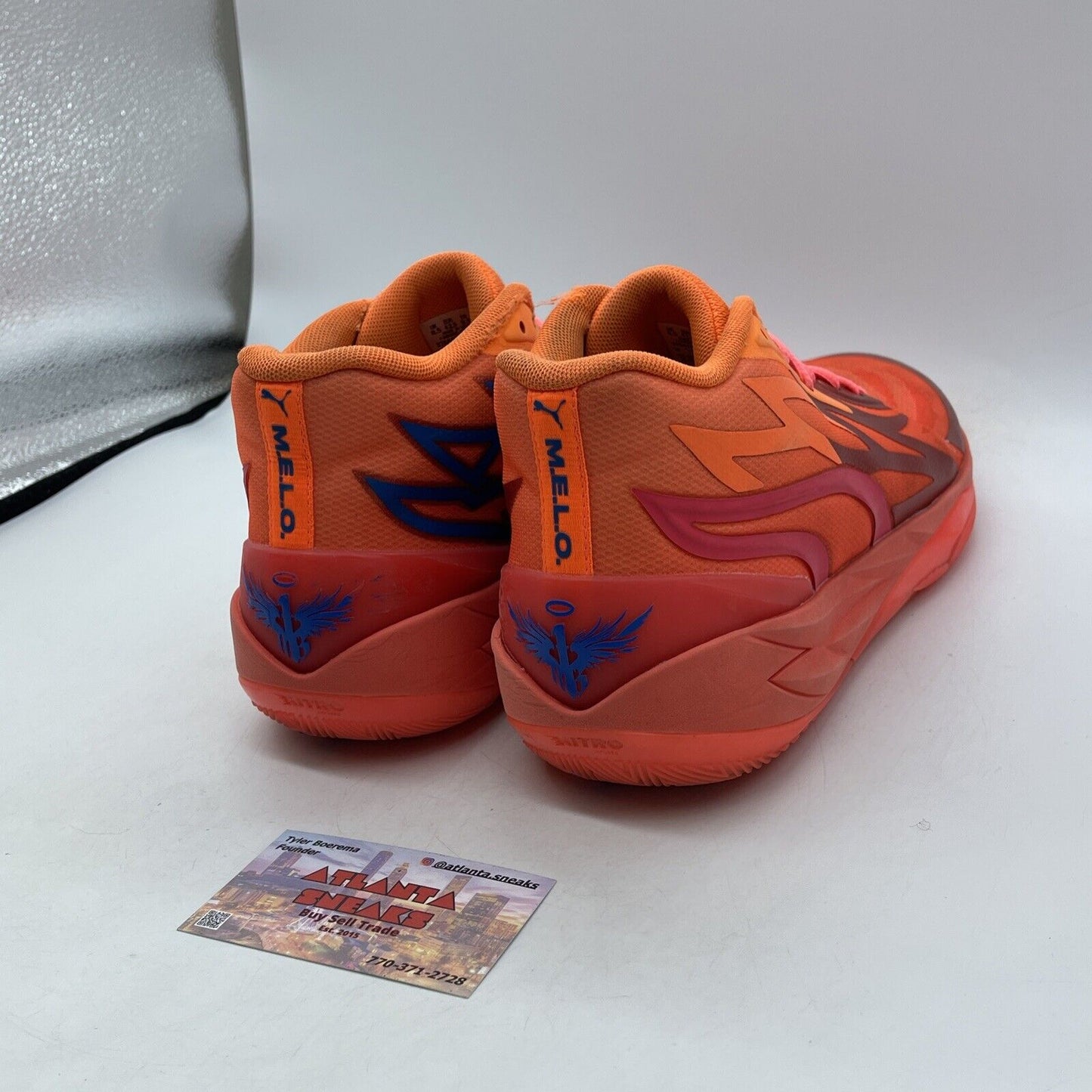 Size 9.5 - PUMA MB.02 Supernova Orange Red Blue Suede Leather (376442-01)
