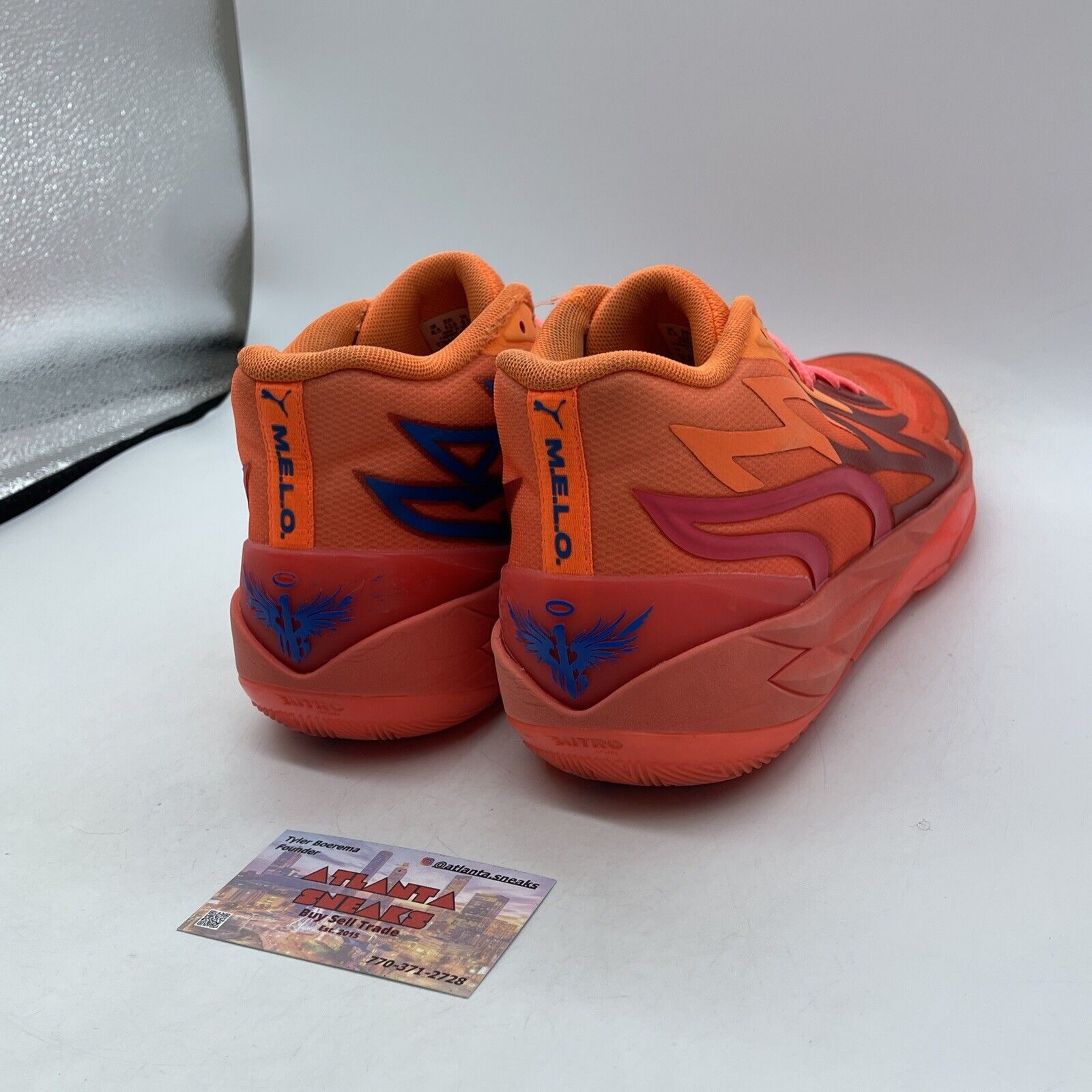 Size 9.5 - PUMA MB.02 Supernova Orange Red Blue Suede Leather (376442-01)