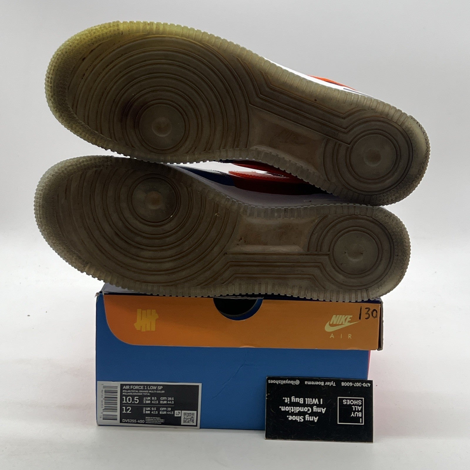 Size 10.5 - Nike Undefeated x Air Force 1 Low Total Orange (DV5255-400)