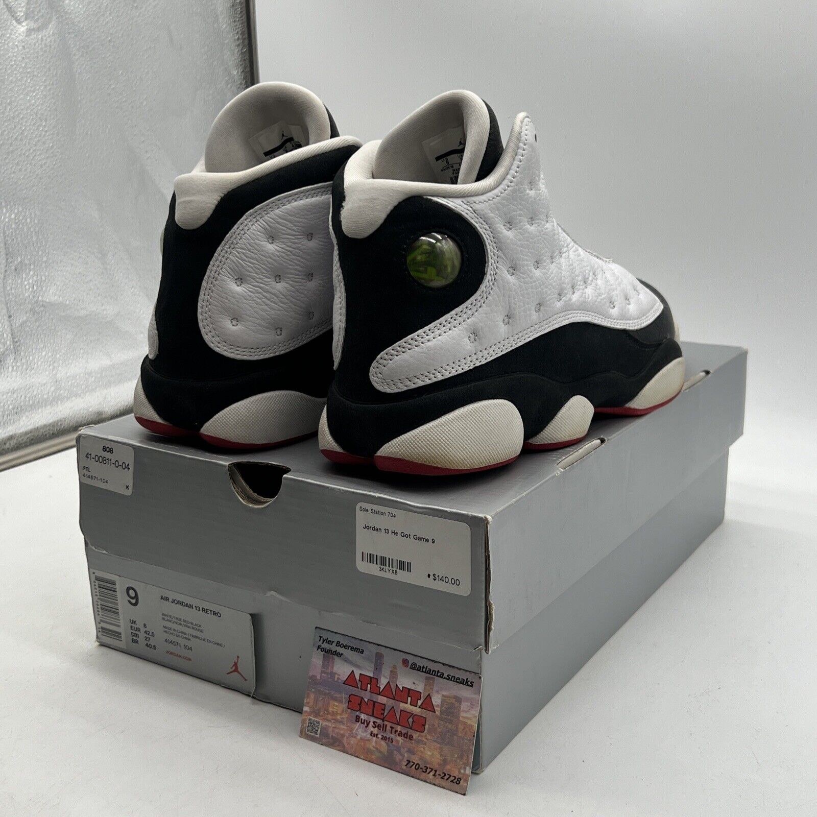 Size 9 - Jordan 13 Retro He Got Game 2018 White Black Red Leather (414571-104)