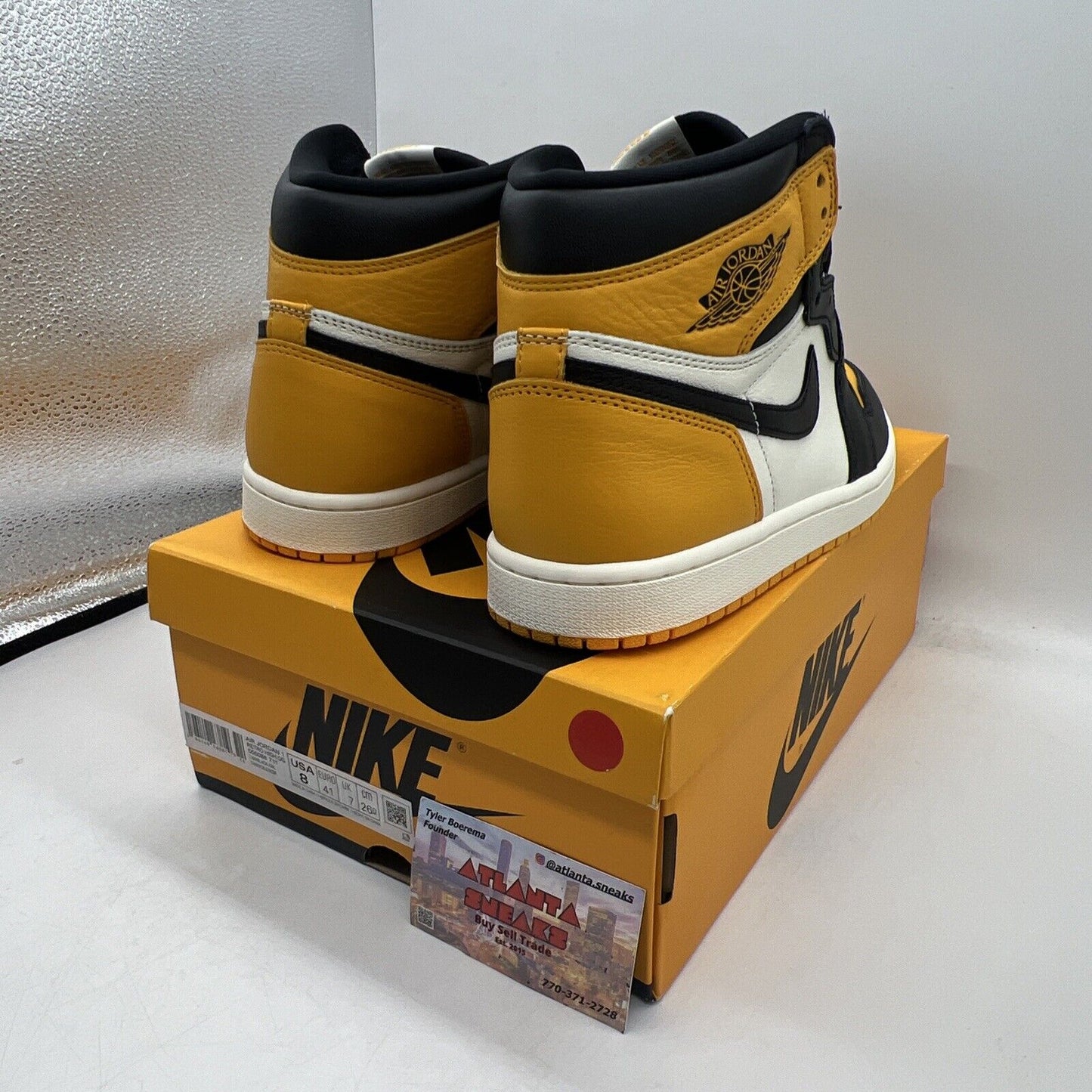 Size 8 - Jordan 1 Retro OG High Yellow Toe Brand New Og All