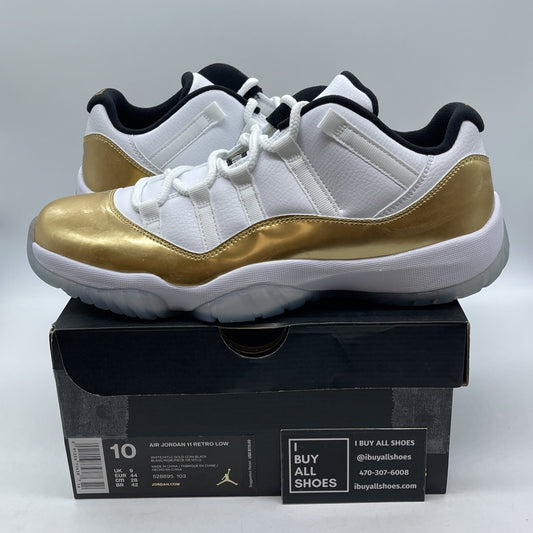 Size 10 - Air Jordan 11 Retro Low Closing Ceremony Gold White (528895-103)