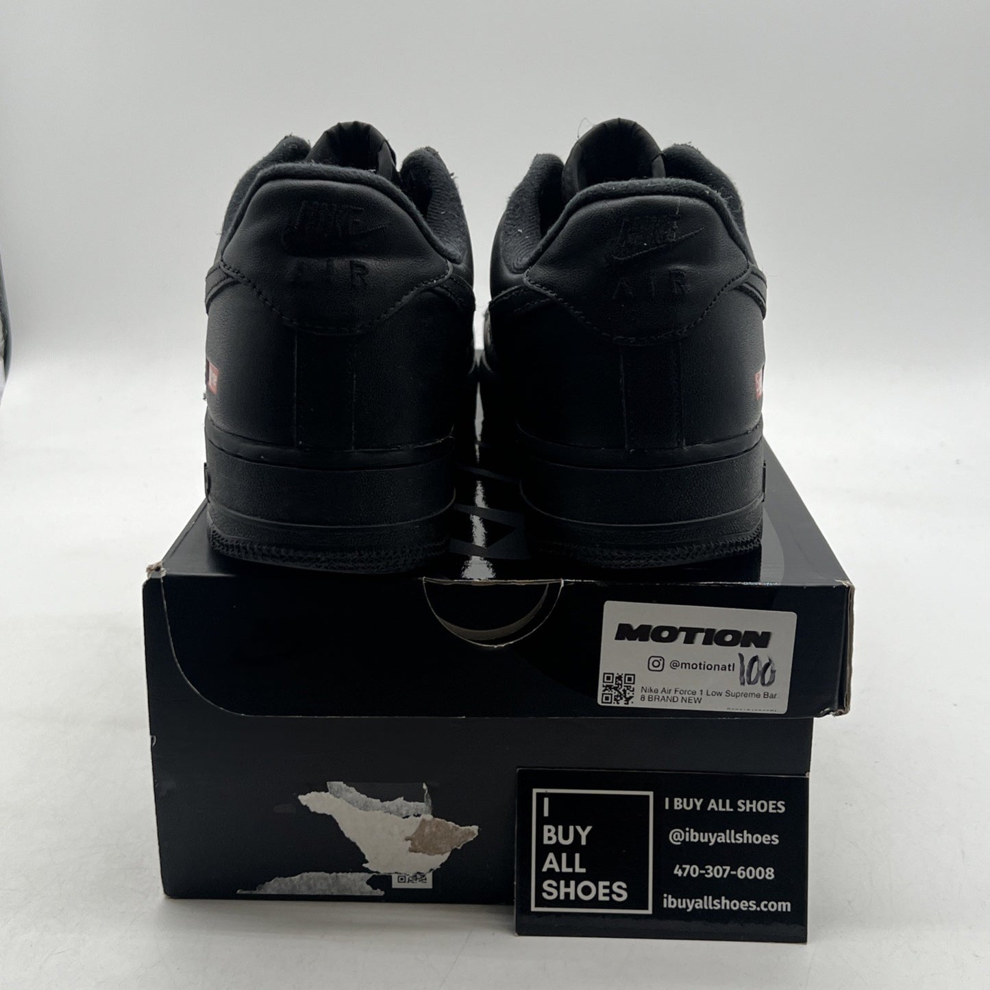 Size 8 - Nike Air Force 1 Low x Supreme Box Logo - Black (CU9225-001)