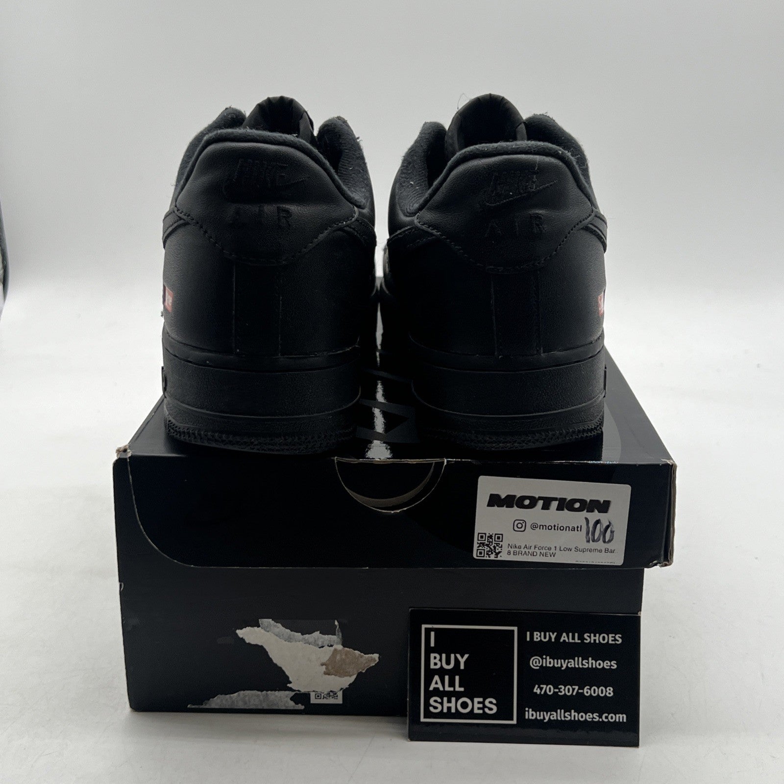 Size 8 - Nike Air Force 1 Low x Supreme Box Logo - Black (CU9225-001)