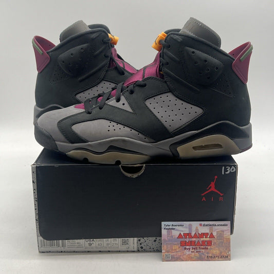 Size 9.5 - Jordan 6 Bordeaux Black Grey Maroon Yellow Suede (CT8529-063)