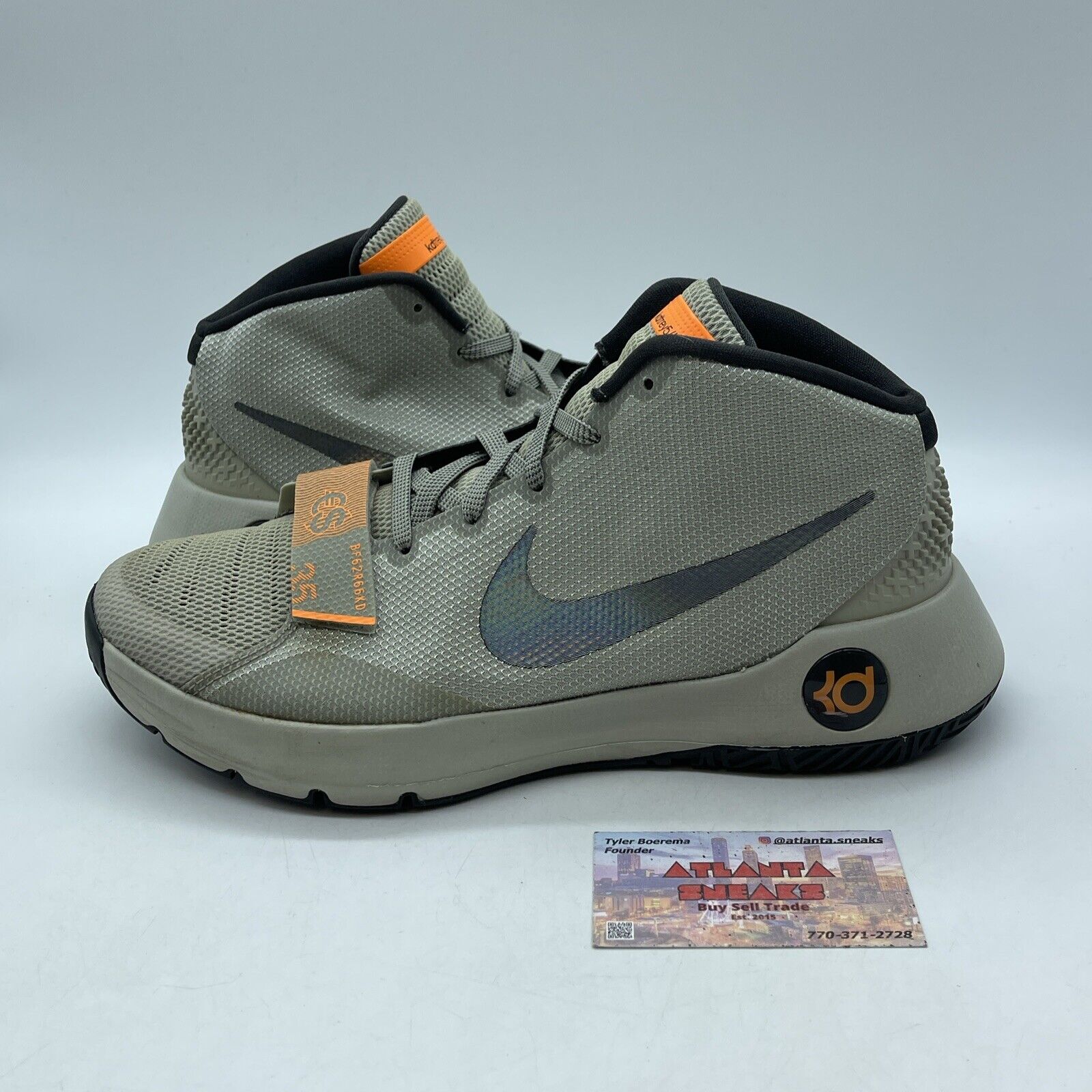 Size 10 - Nike KD Trey 5 III Gray Olive Green Suede Leather (749377-002)