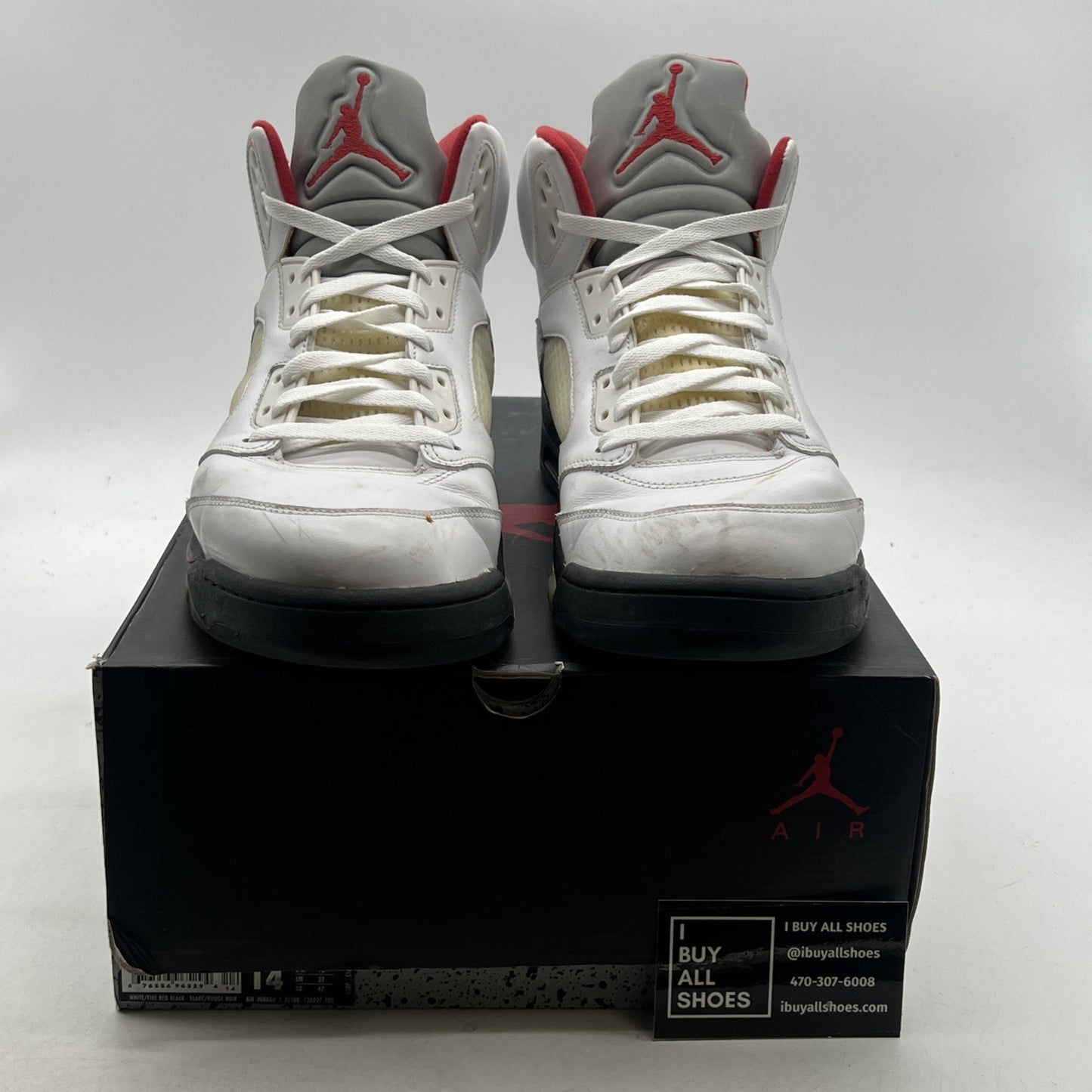 Size 14 - Air Jordan 5 Retro 2013 White Fire Red (136027-100)