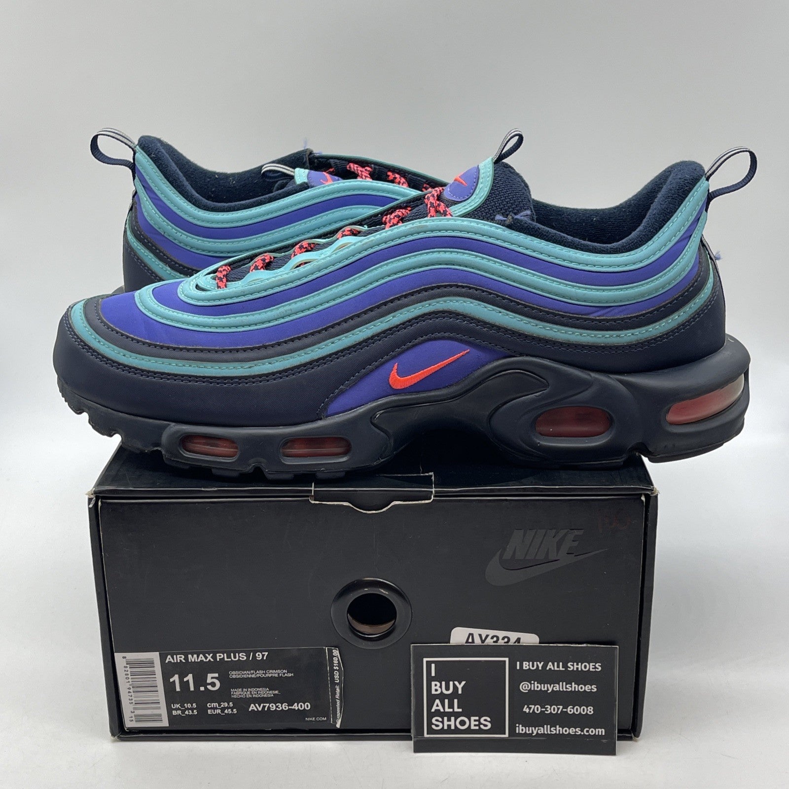 Size 11.5 - Nike Air Max Plus/97 Discover Your Air Blue Black (AV7936-400)