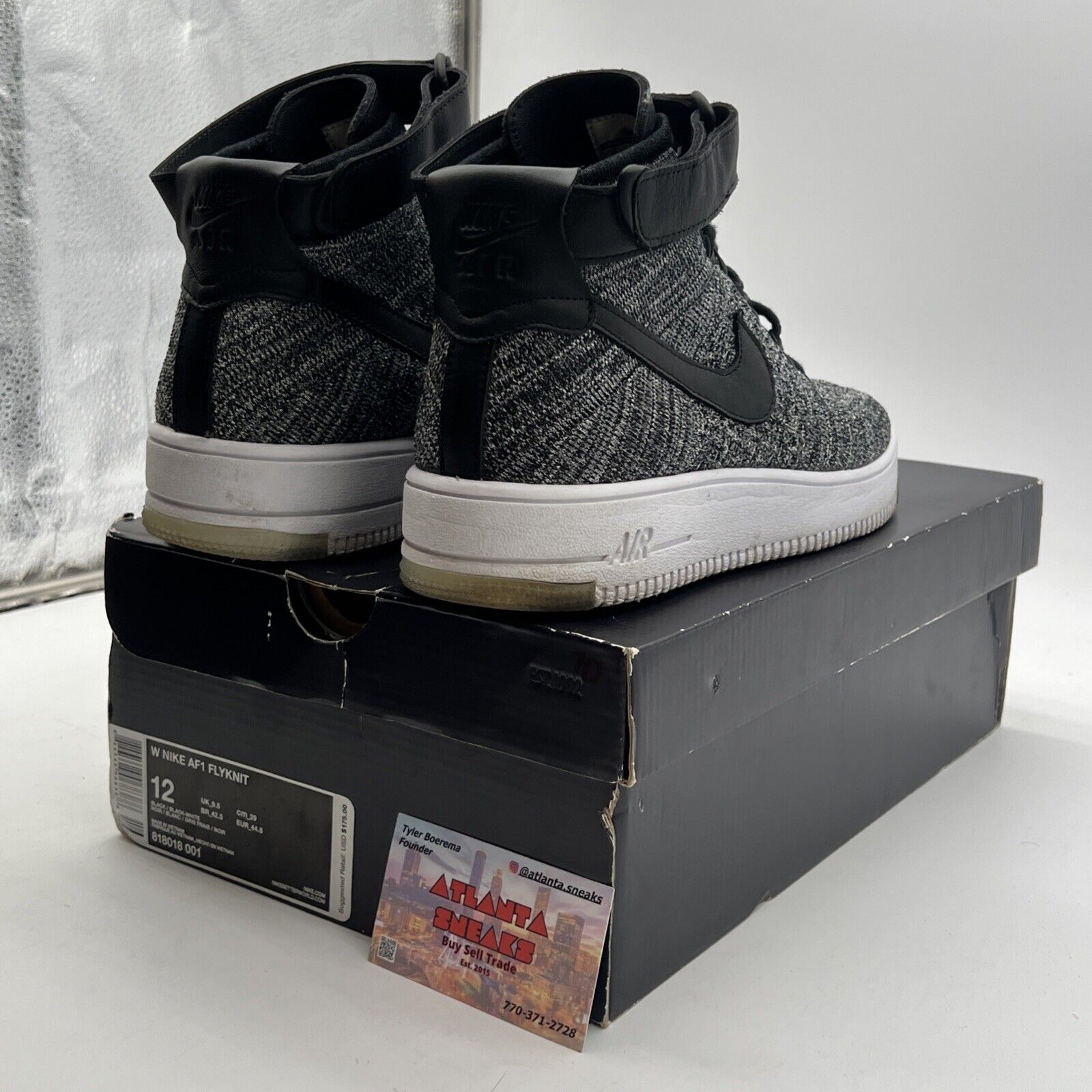 Size 12 - Nike Air Force 1 Flyknit Oreo W (818081-001)