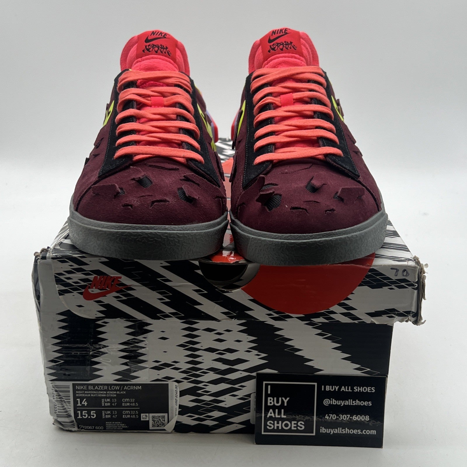 Size 14 - Nike Acronym x Blazer Low Night Maroon (DN2067-600)