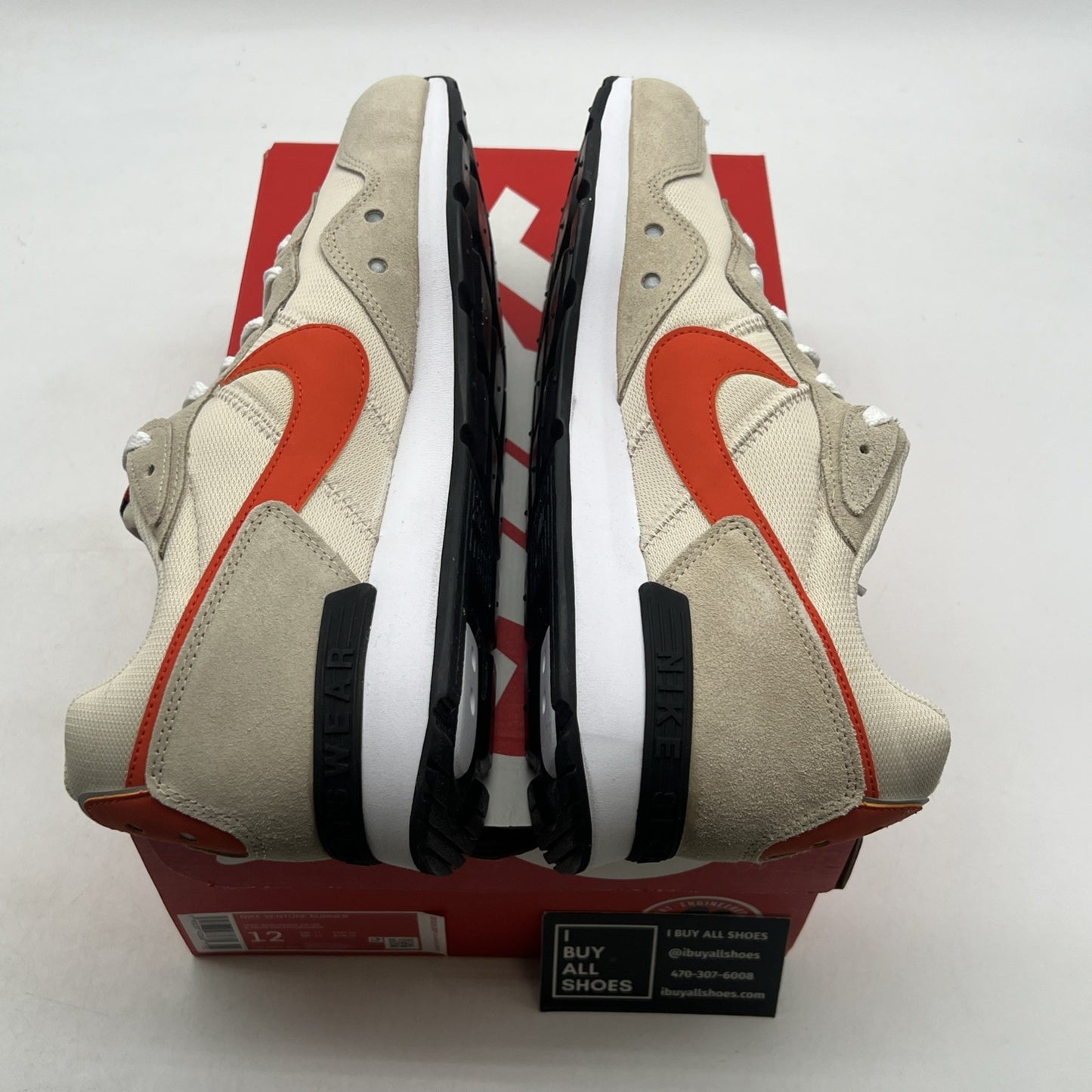 Size 12 - Nike Venture Runner Shoes Mens Beige Orange Trainers (CK2944-202)