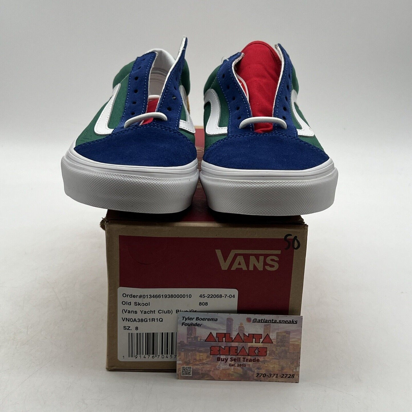 Size 8 - VANS Old Skool Yacht Club Red Blue Yellow White  (VN0A38G1R1Q)